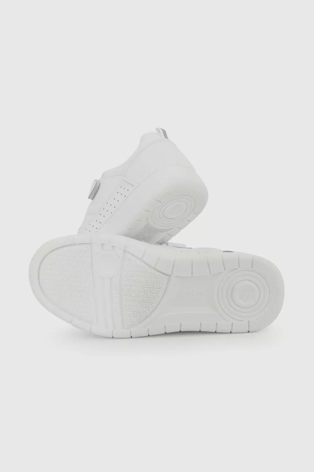 Zapatilla Escolar de Unisex Blanco con Velcro y Cordón Elástico-3