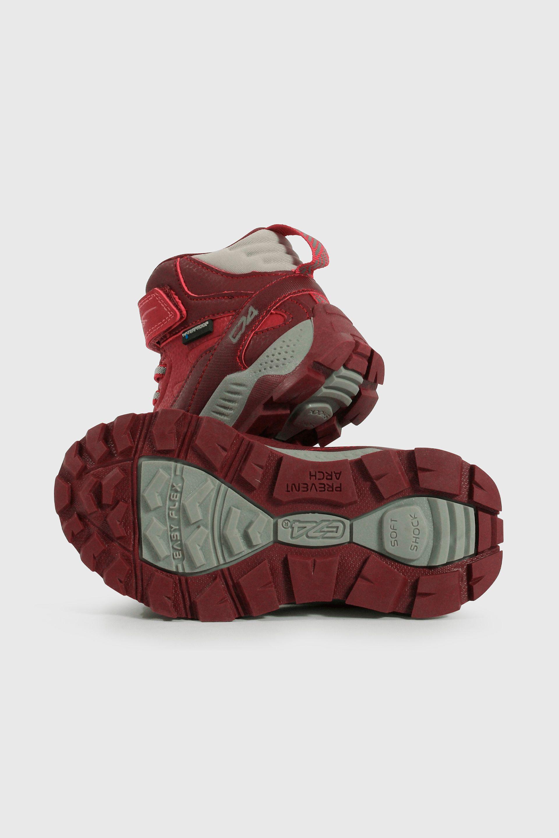 Botín Outdoor Caminante Caña Alta de Niña Rojo Velcro y Cordón-2