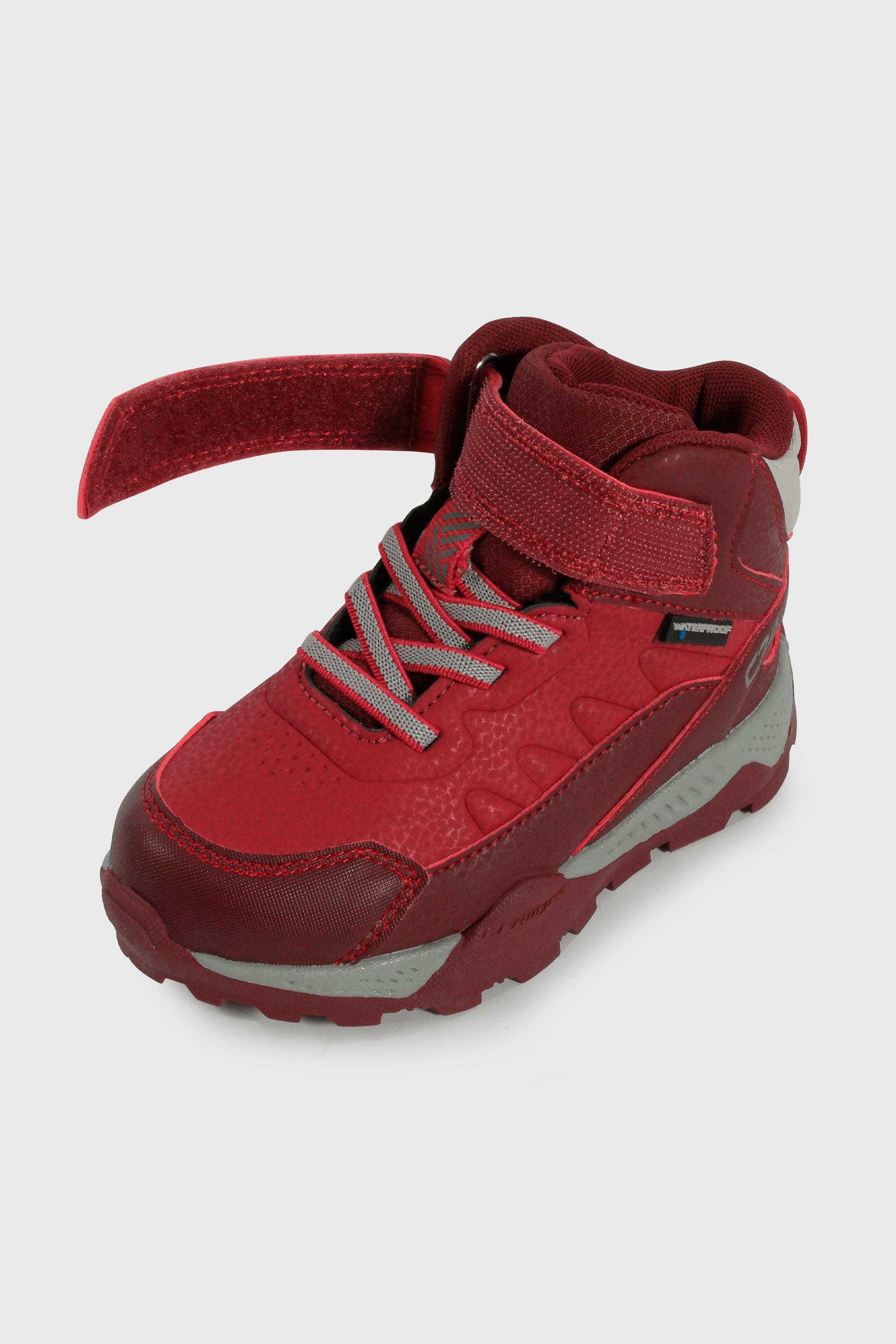 Botín Outdoor Caminante Caña Alta de Niña Rojo Velcro y Cordón-5