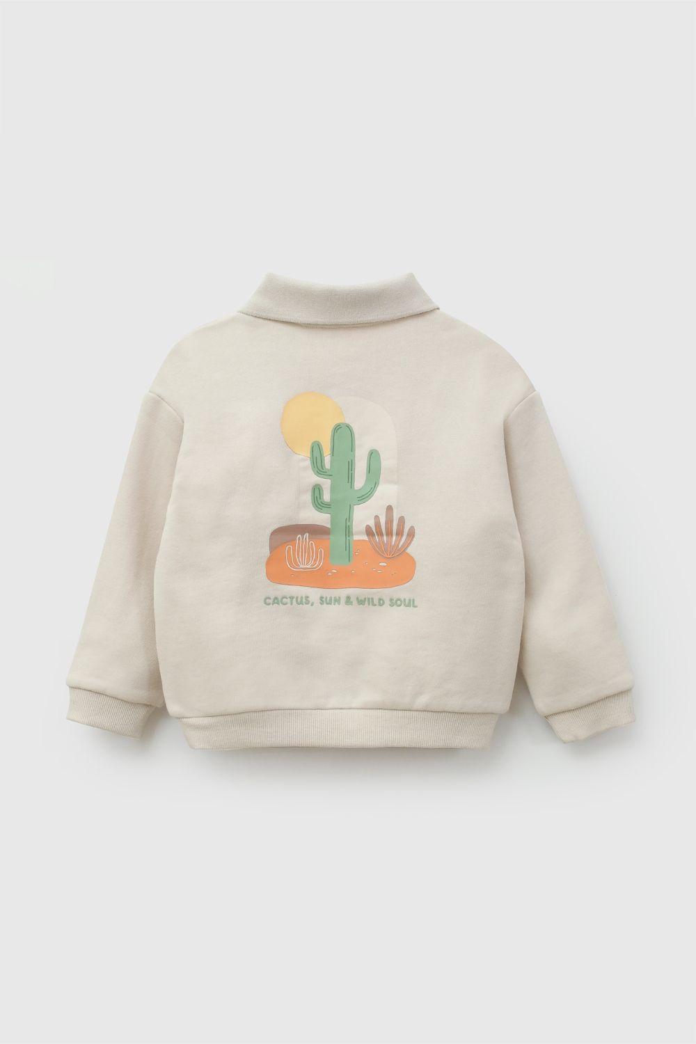 Poleron Polo Cactus Beige Niño 6-9M a 4-5A Colloky-1