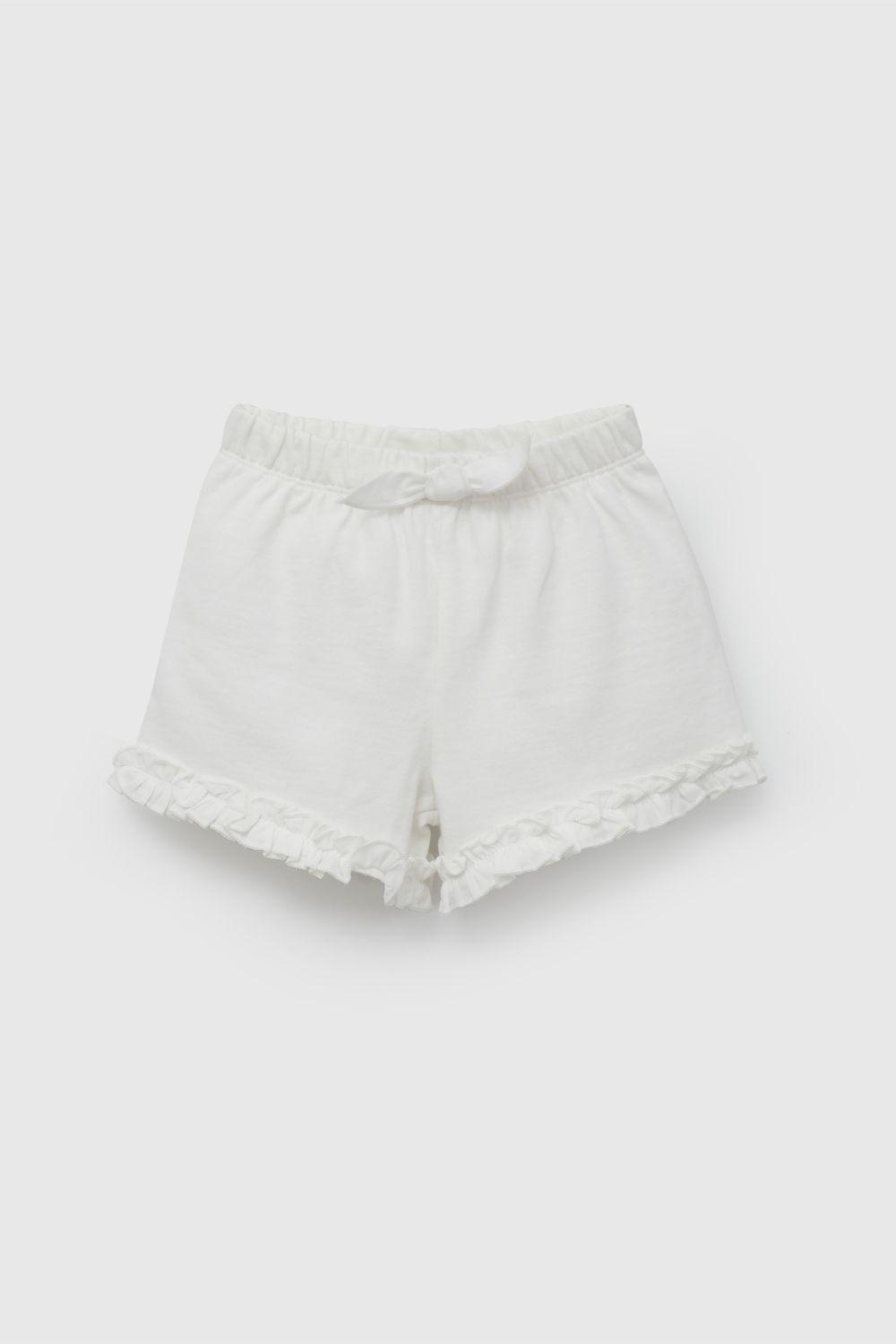 Short Blanco Con Vuelos De Niña SHPO0678V26-0