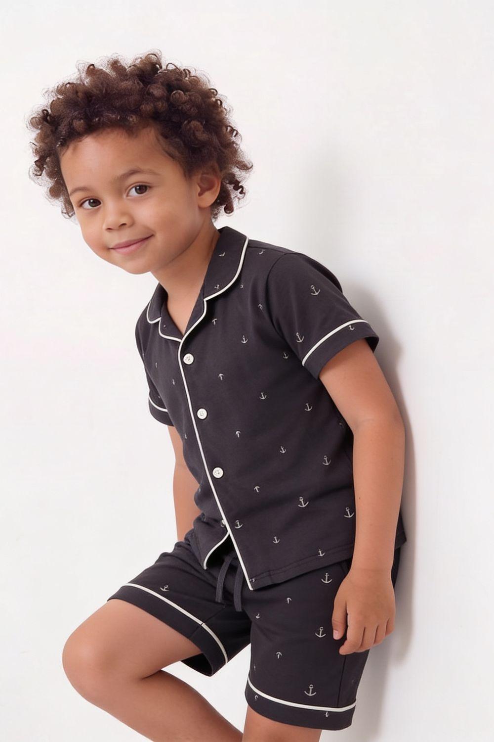 Pijama Algodón Negro Niño 2A a 12A Colloky-1