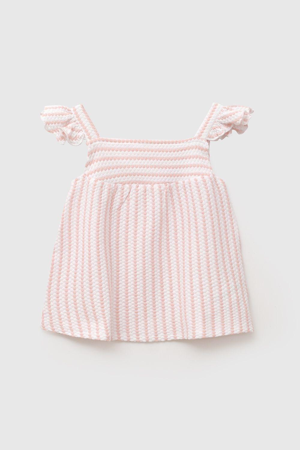 Conjunto rayas niña rosado 6-9M a 4-5A-2