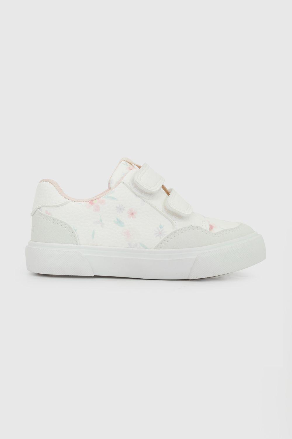 Zapatilla lifestyle urbana niña caminante blanco 21-27-2