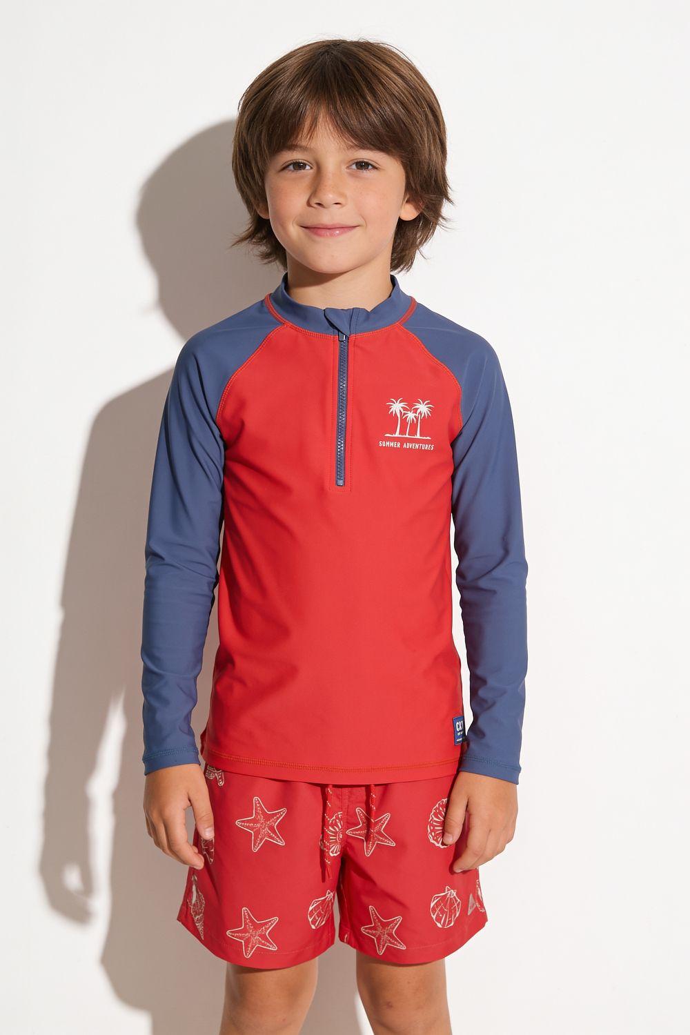 Traje De Baño Beach Rojo Niño 3-4A a 12-13A Colloky-2