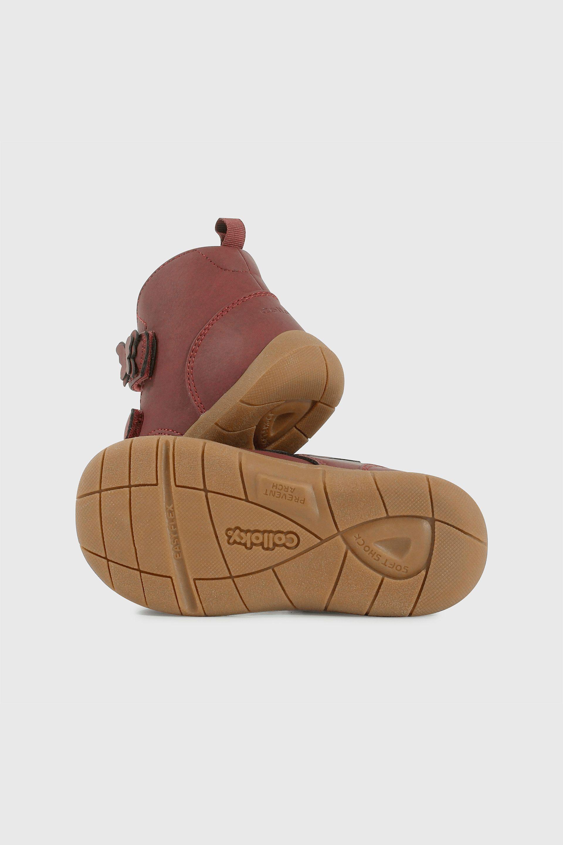 Botín Caminante Caña Media Rojo con Velcro  para Niña-2