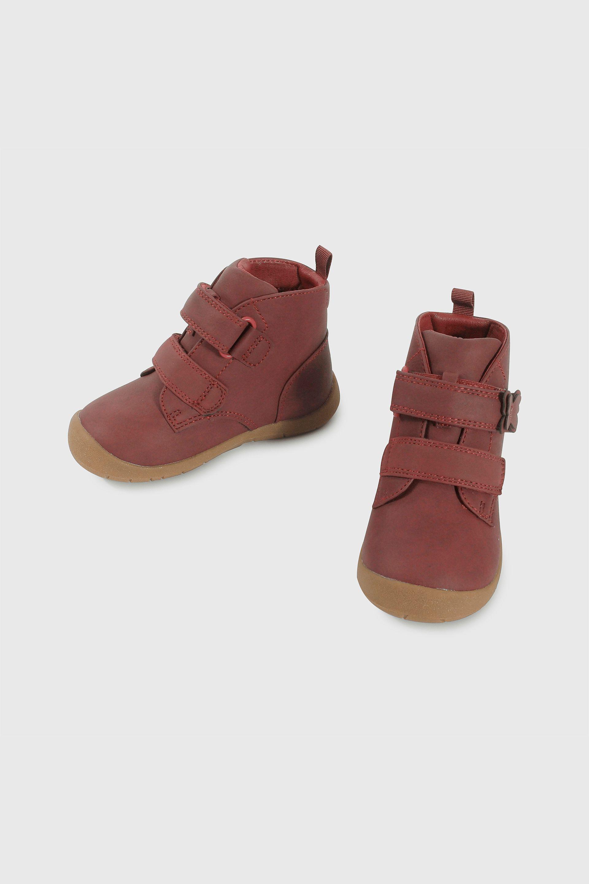 Botín Caminante Caña Media Rojo con Velcro  para Niña-3