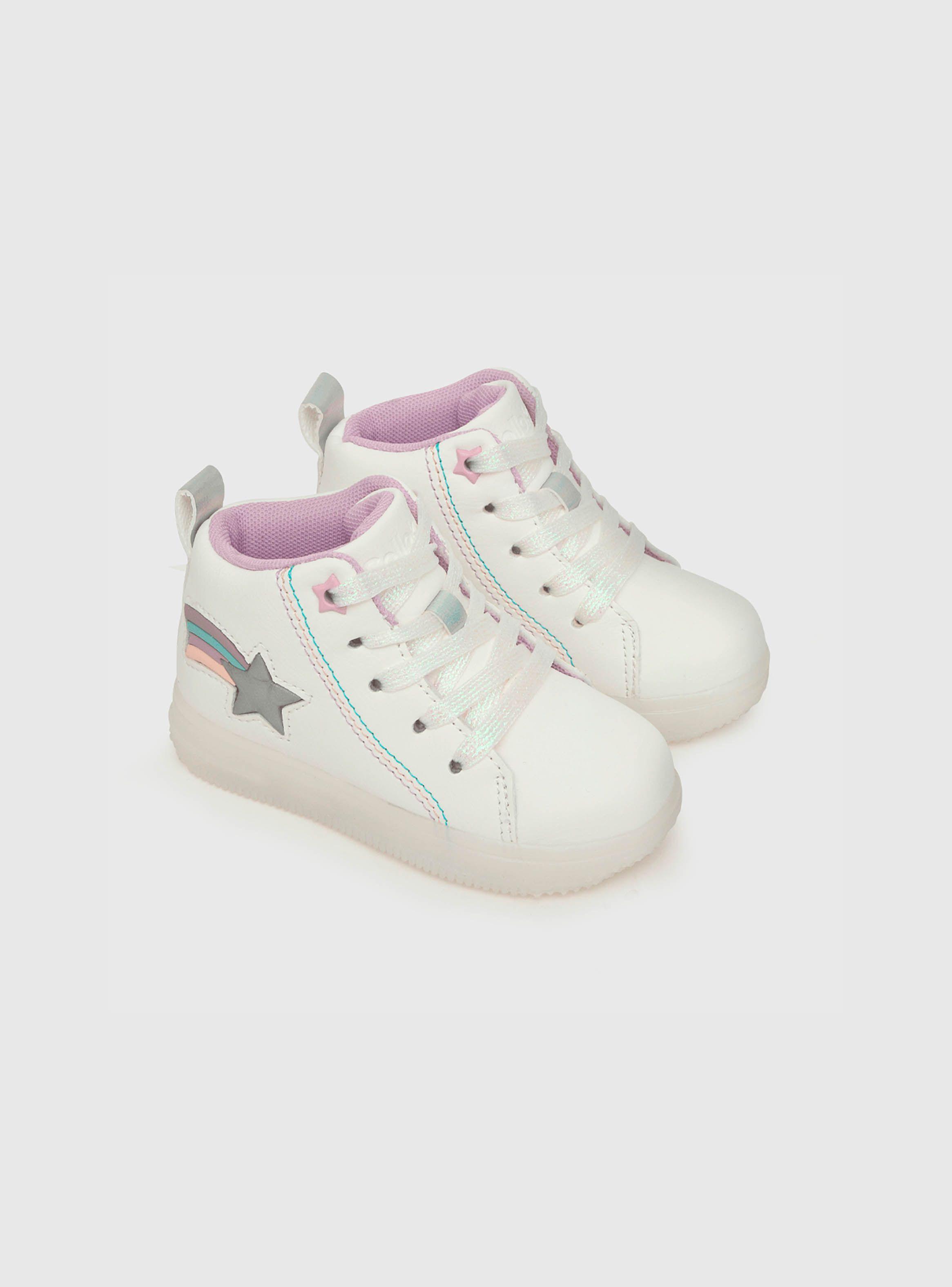 Zapatilla De Niña Caña Alta Uv Blanco (21 A 27) Colloky-0