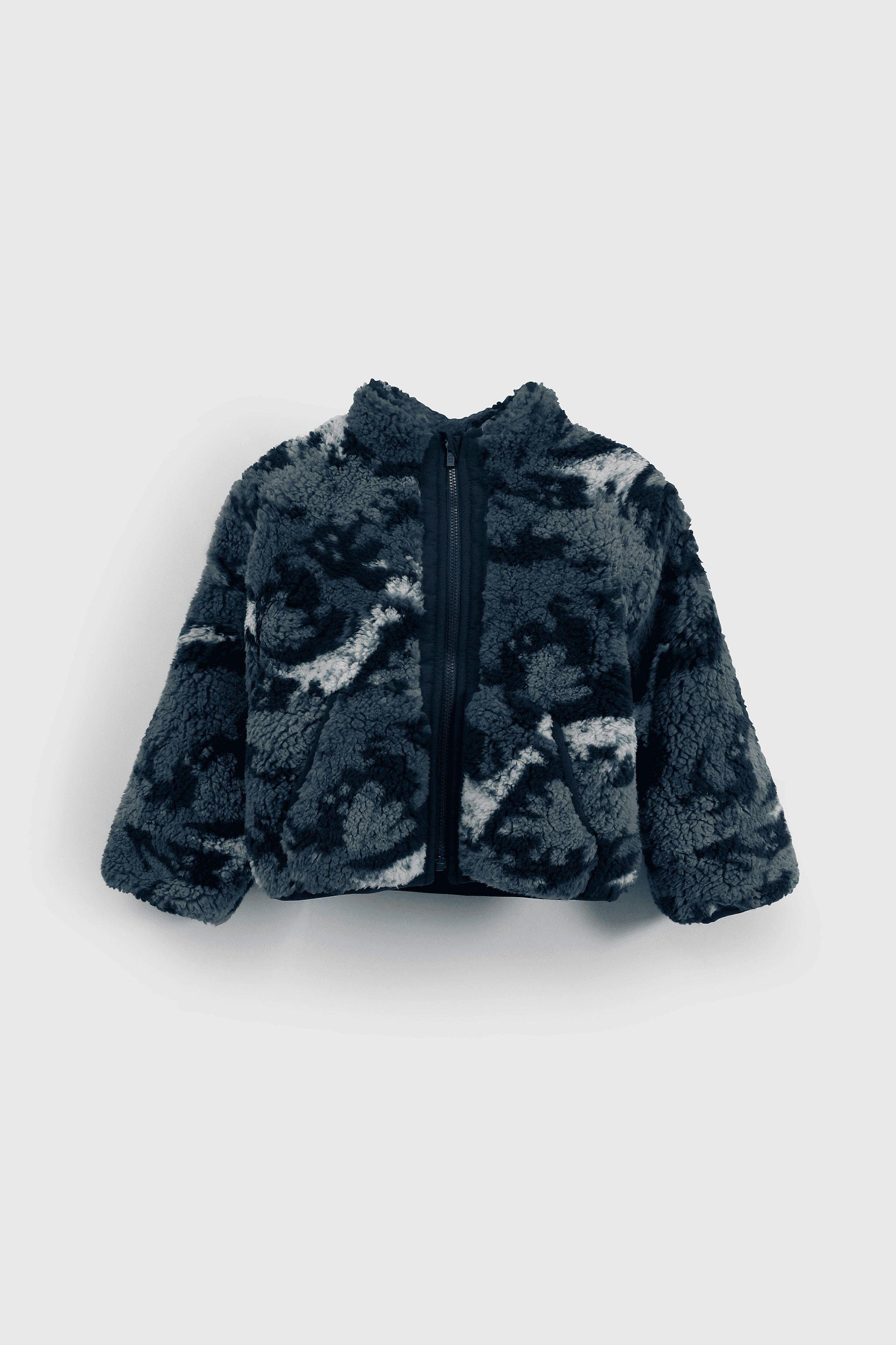 Polar con Cierre Azul Estampado-0