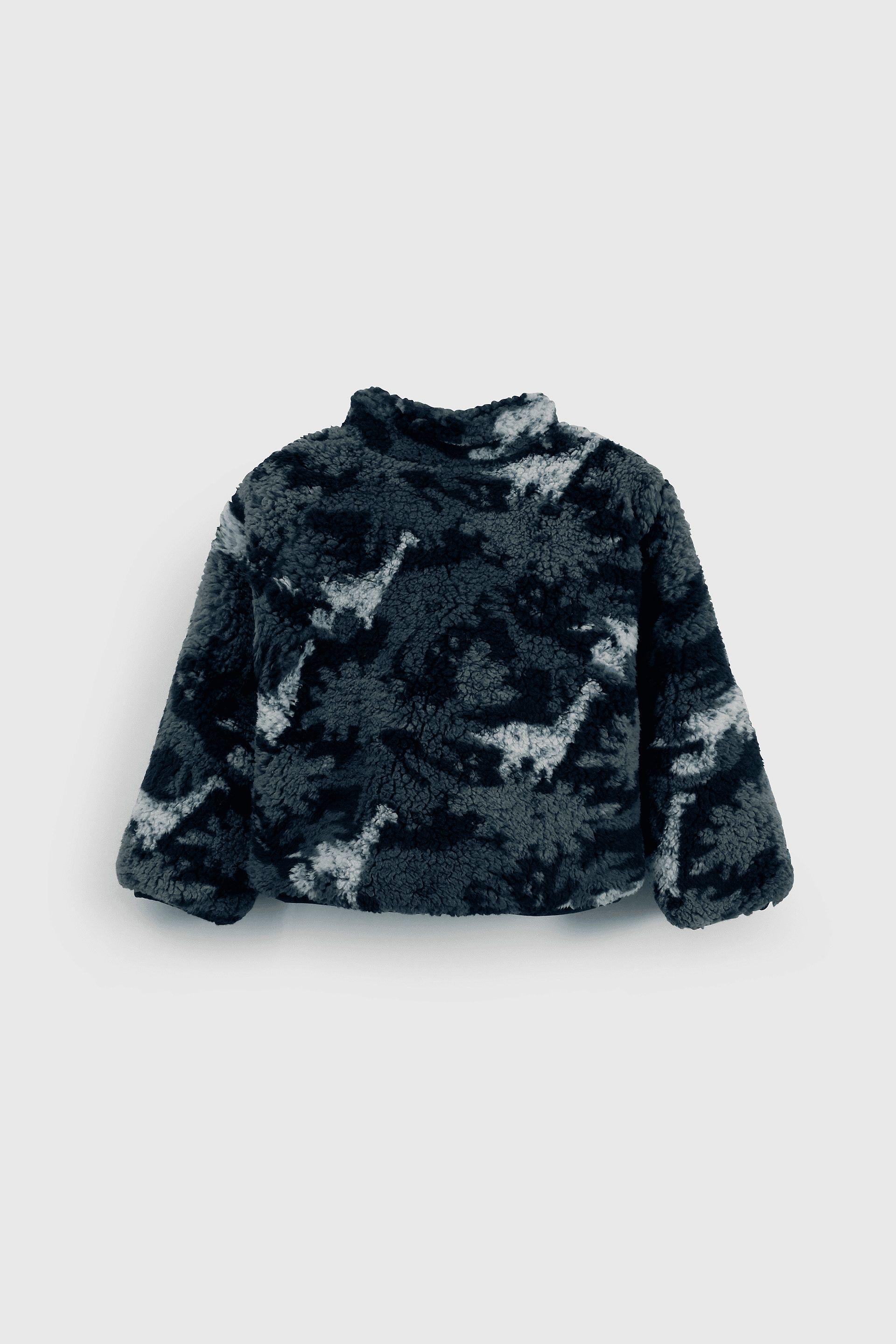 Polar con Cierre Azul Estampado-1