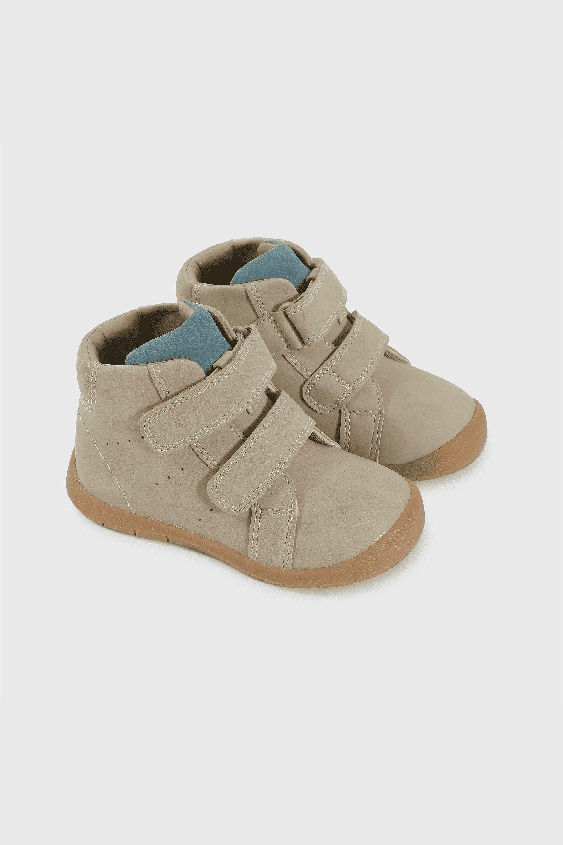 Botín Caminante caña media para Niño de 12 a 4 Años Café con Velcro-0