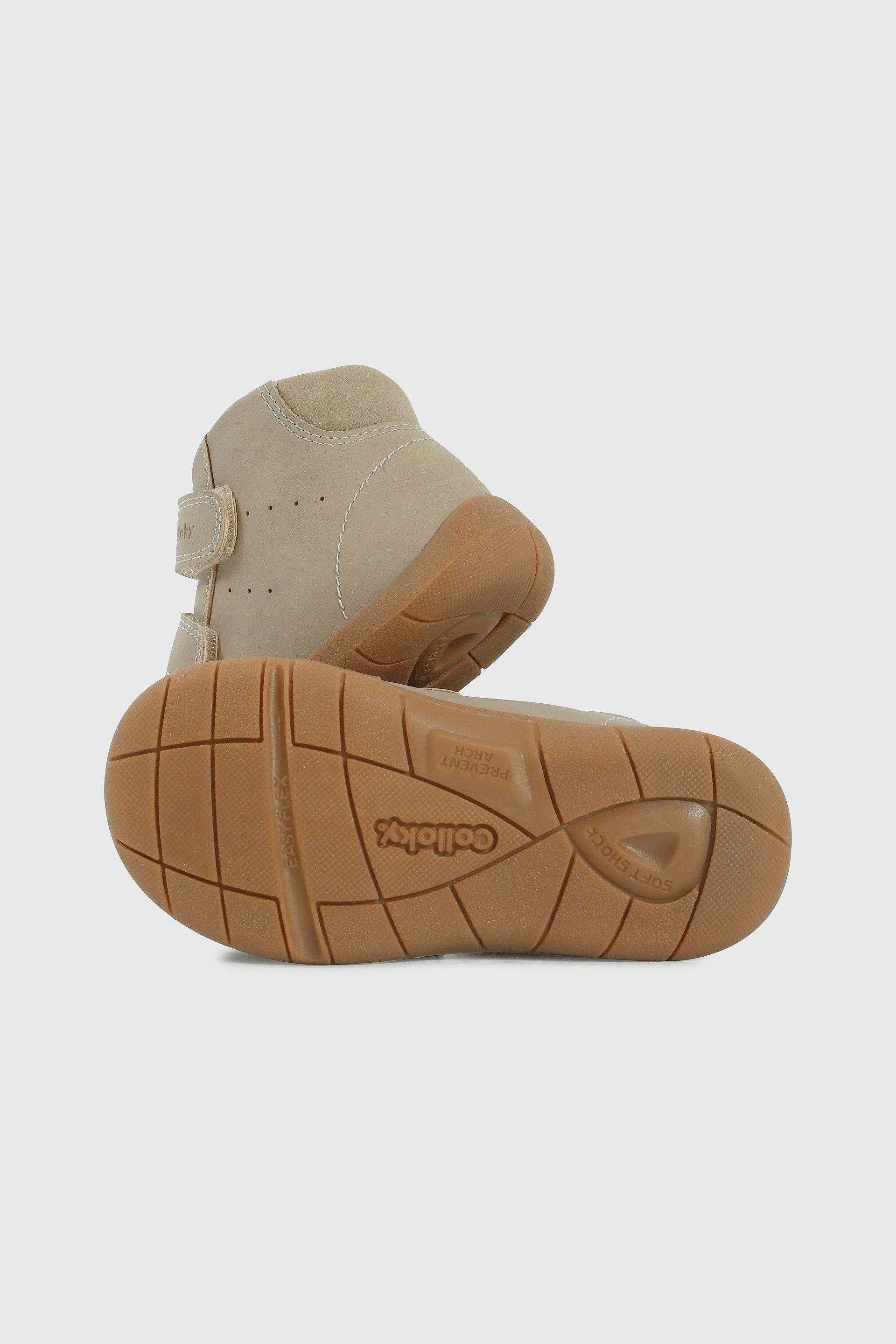 Botín Caminante caña media para Niño de 12 a 4 Años Café con Velcro-2