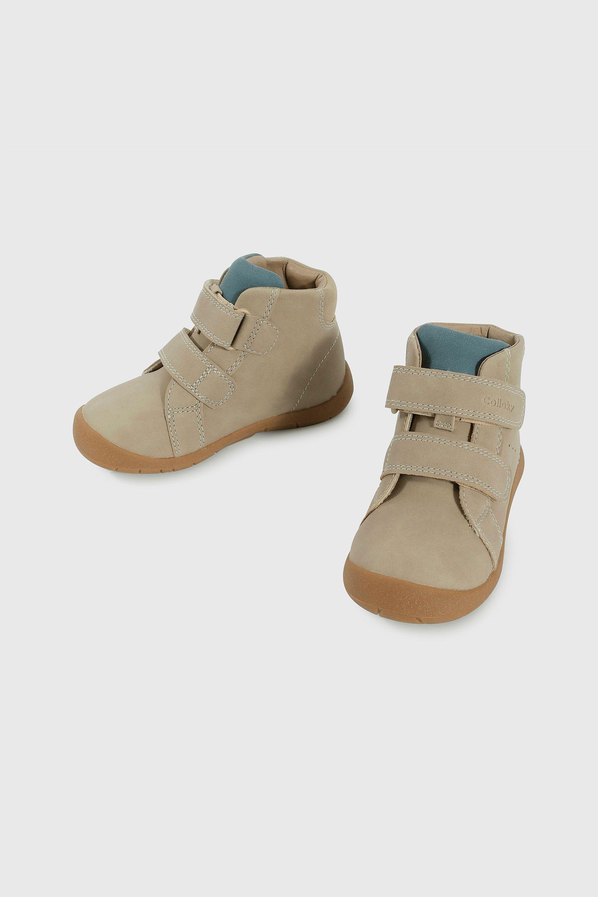 Botín Caminante caña media para Niño de 12 a 4 Años Café con Velcro-3