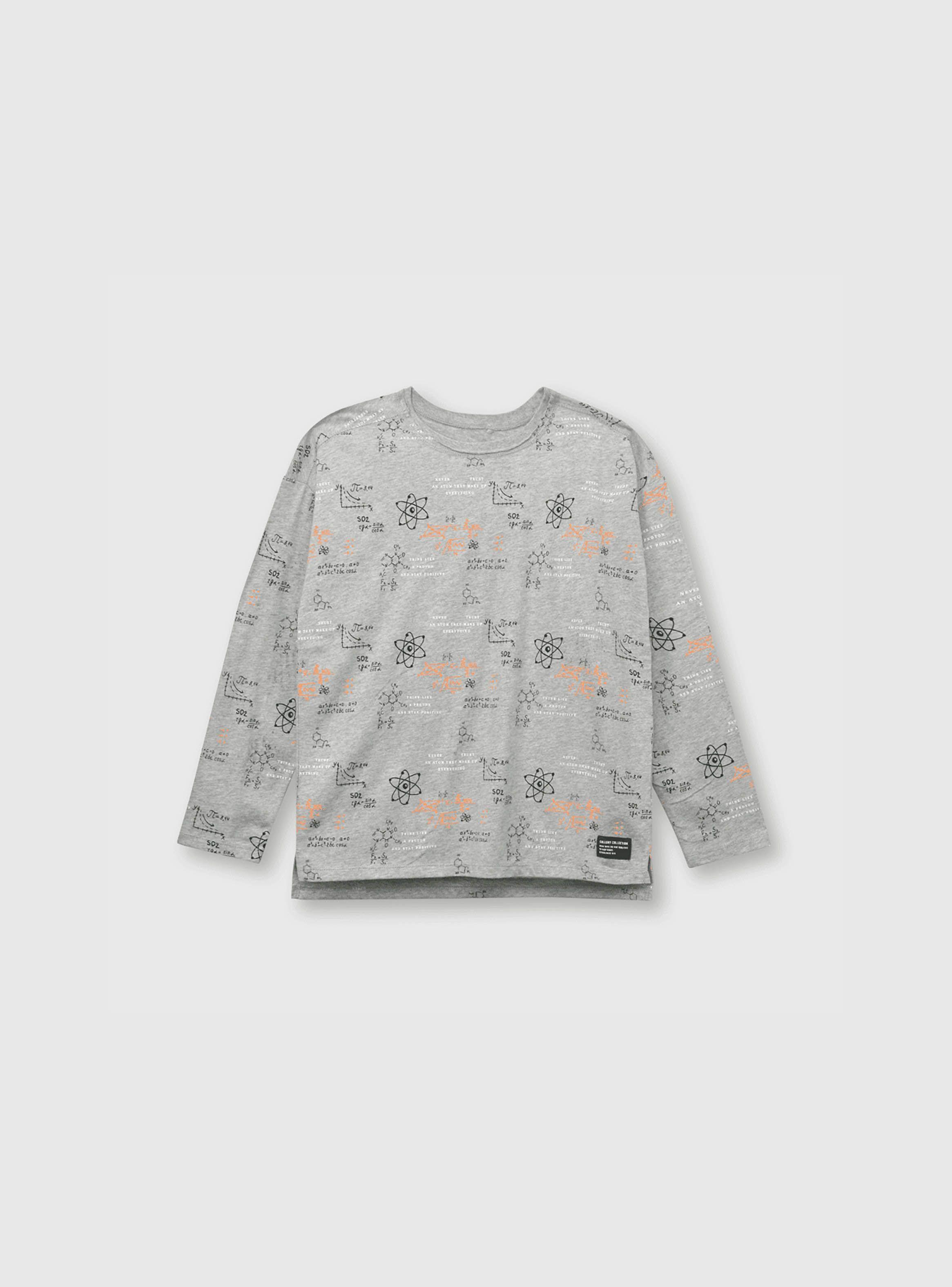 Polera De Niño Cientifica Gris (2 A 12 Años) Colloky-0