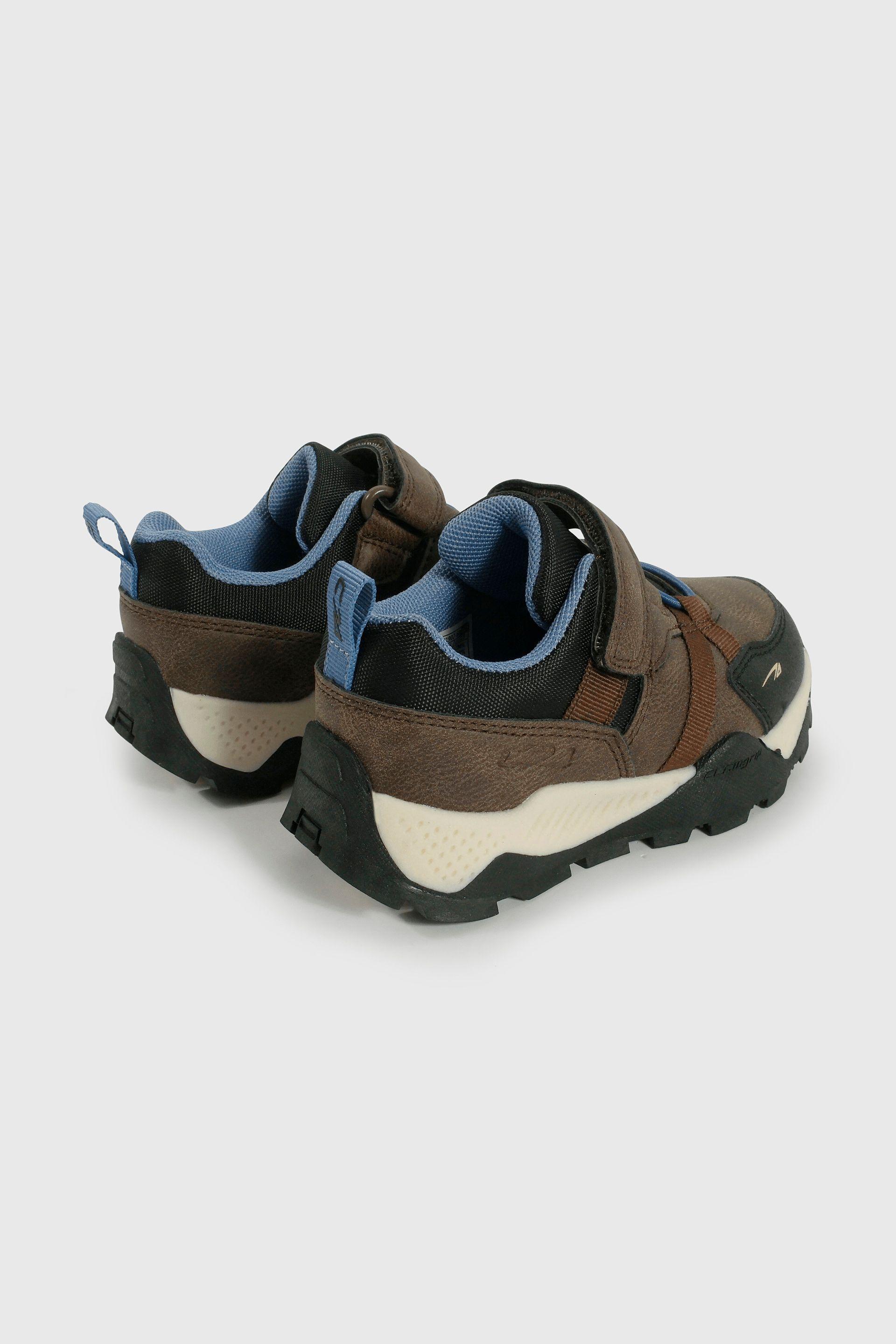 Zapatilla Caminante Outdoor de Niño Café Caña baja Velcro y Cordón-4
