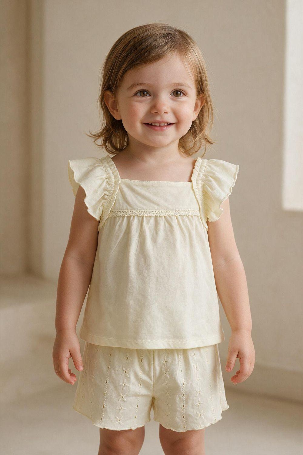 Conjunto Vuelos Amarillo Niña 6-9M a 4-5A Colloky-1