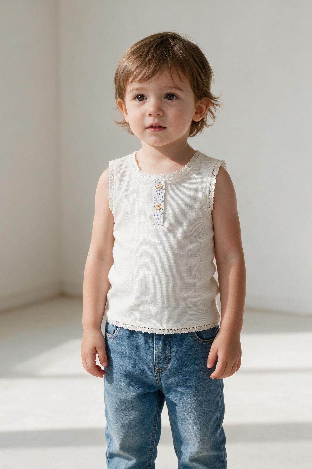 Polera Sin Mangas Crema Niña 6-9M a 4-5A Colloky-2