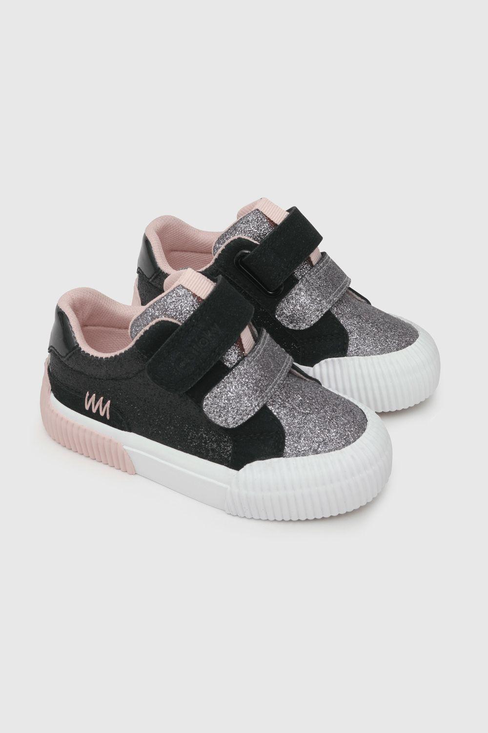 Zapatilla de niña urbana con brillo negro / black (21 a 27)-0