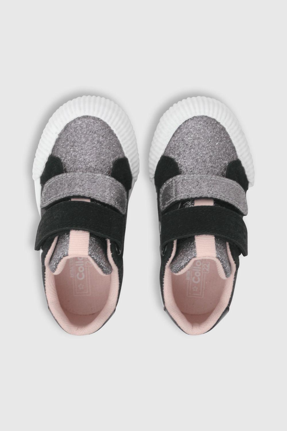 Zapatilla de niña urbana con brillo negro / black (21 a 27)-3