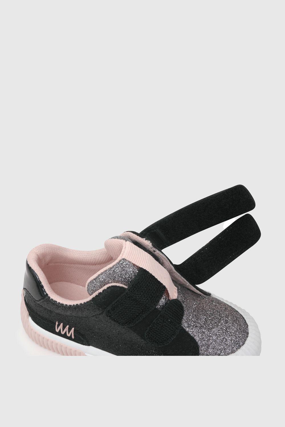 Zapatilla de niña urbana con brillo negro / black (21 a 27)-4