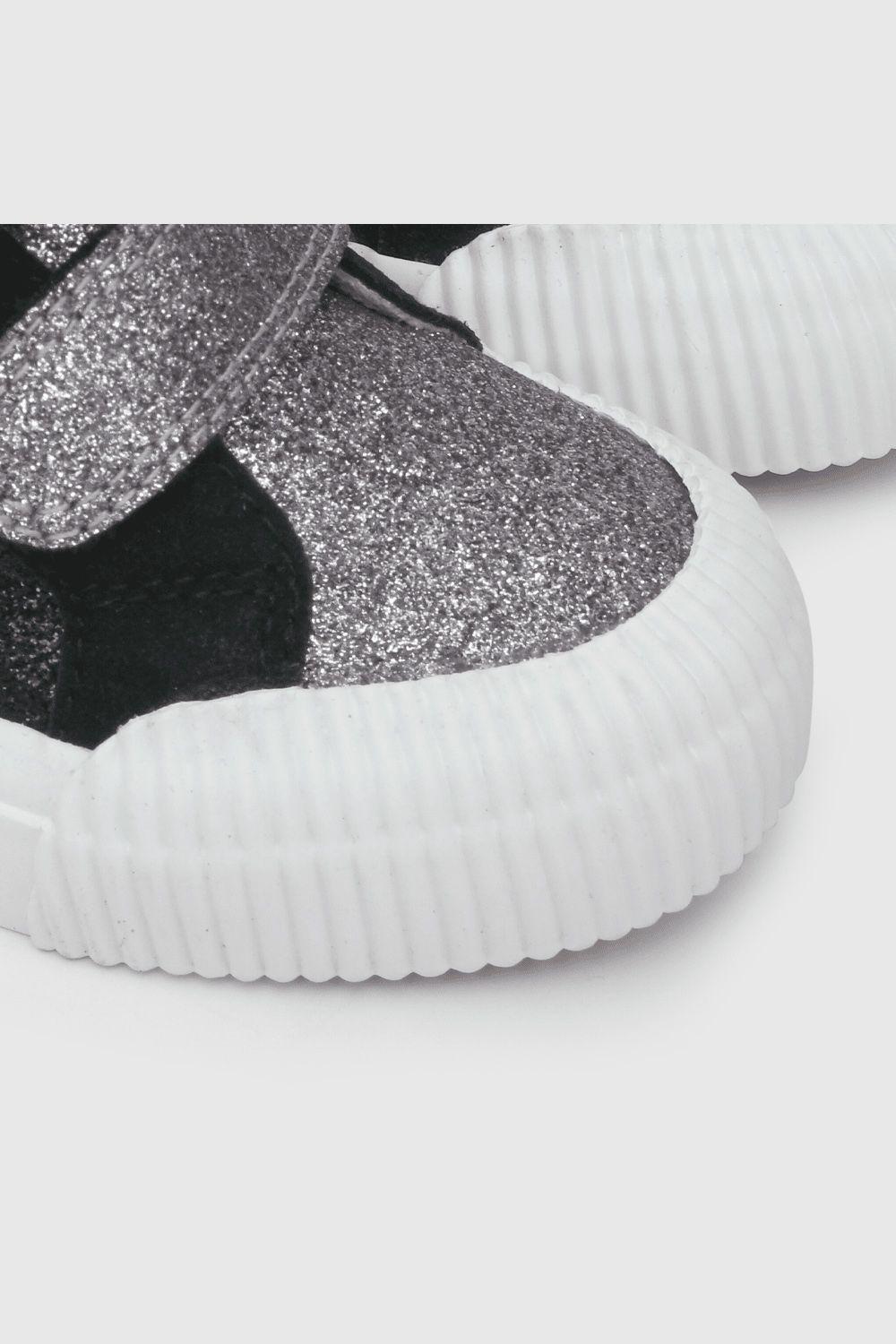 Zapatilla de niña urbana con brillo negro / black (21 a 27)-5