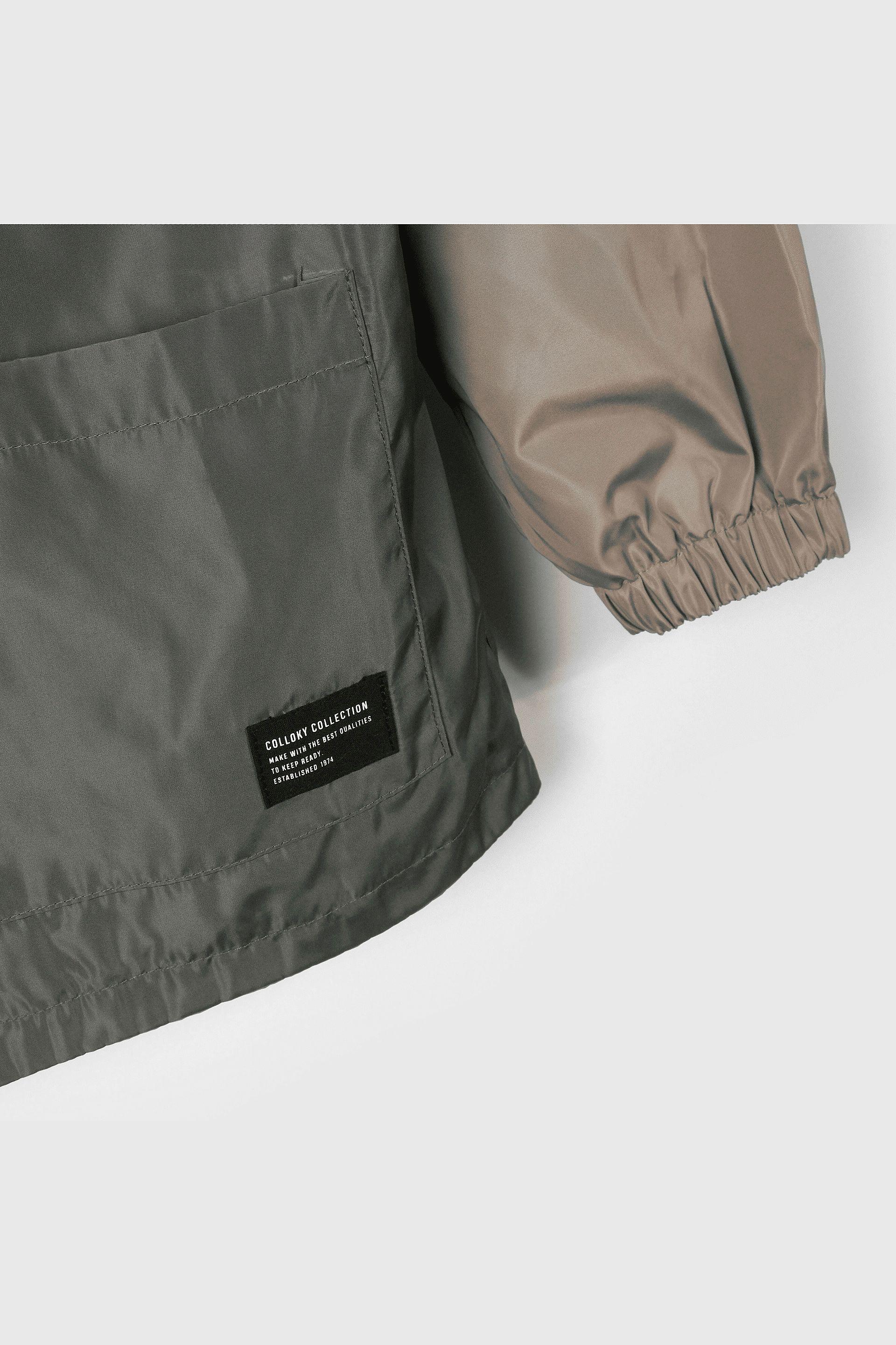 Chaqueta corta viento café para niños, estilo y protección-3