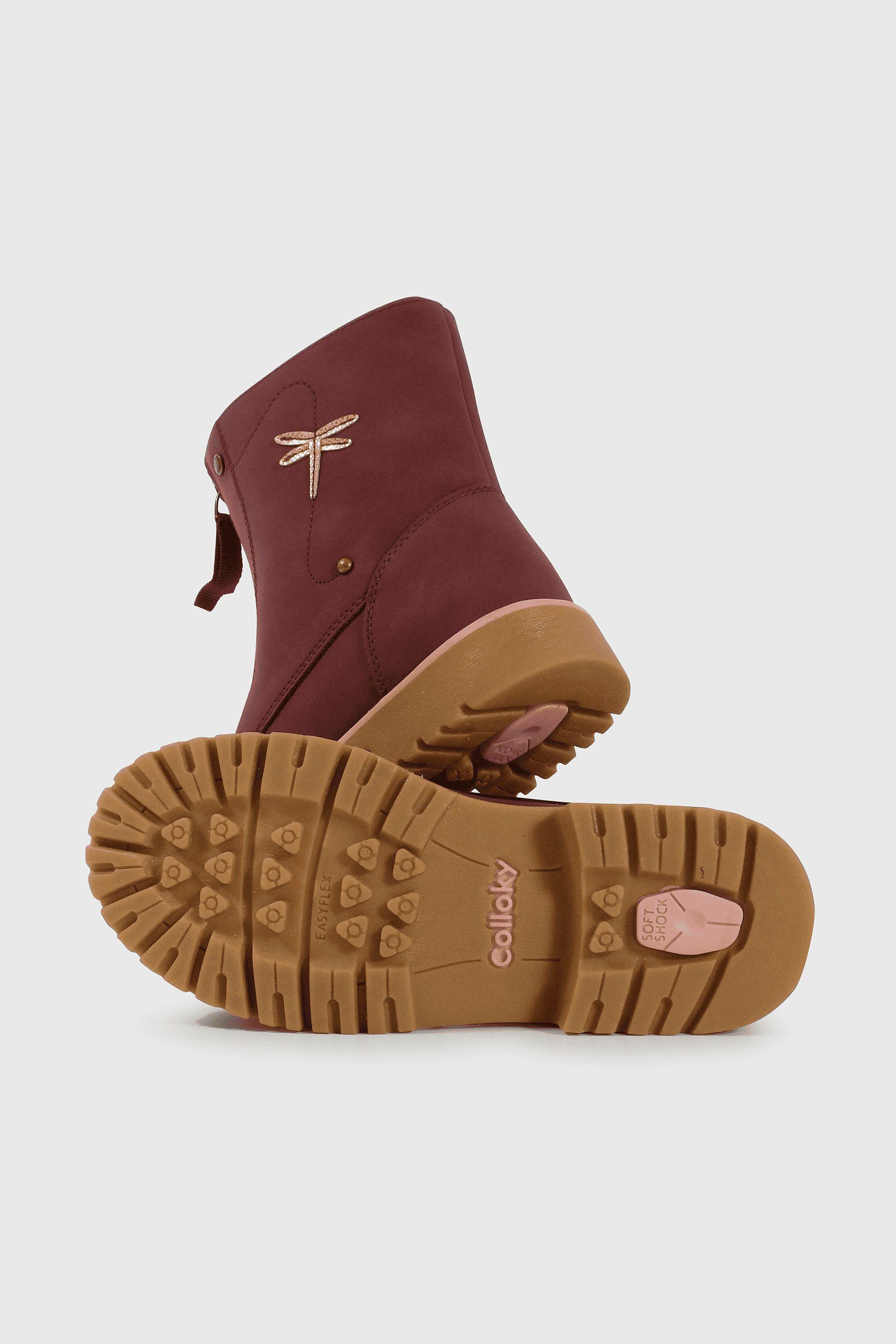 Bootie de Niña Rojo Caña media con Cierre-2