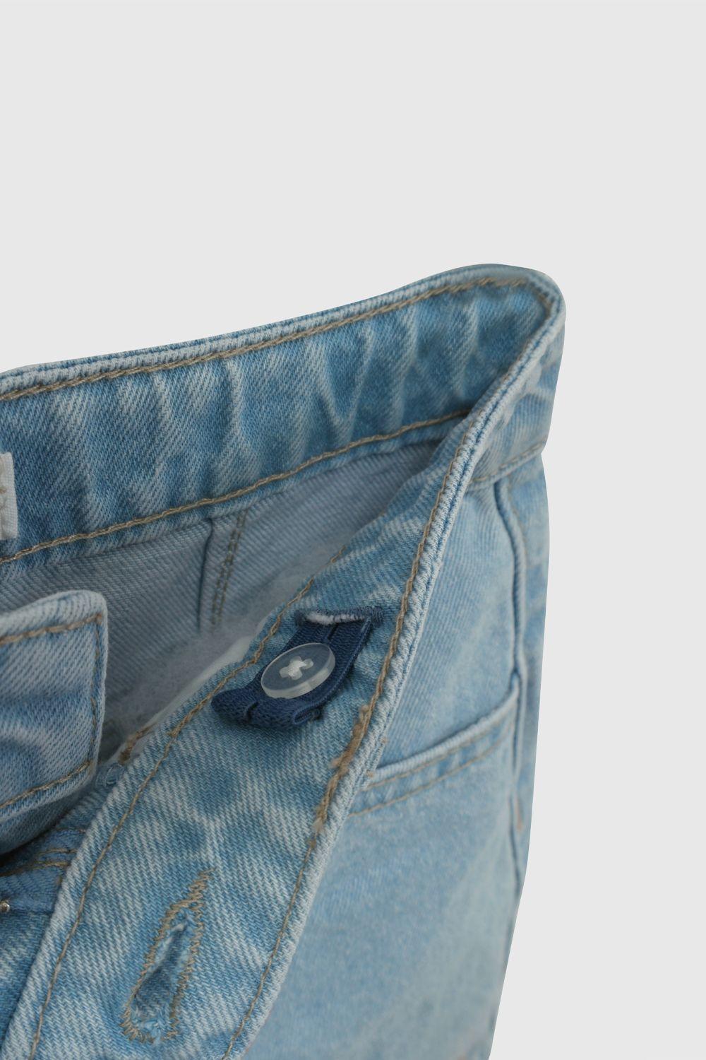 Short Flores Celeste Bordado De Niña SHME0240V26-3