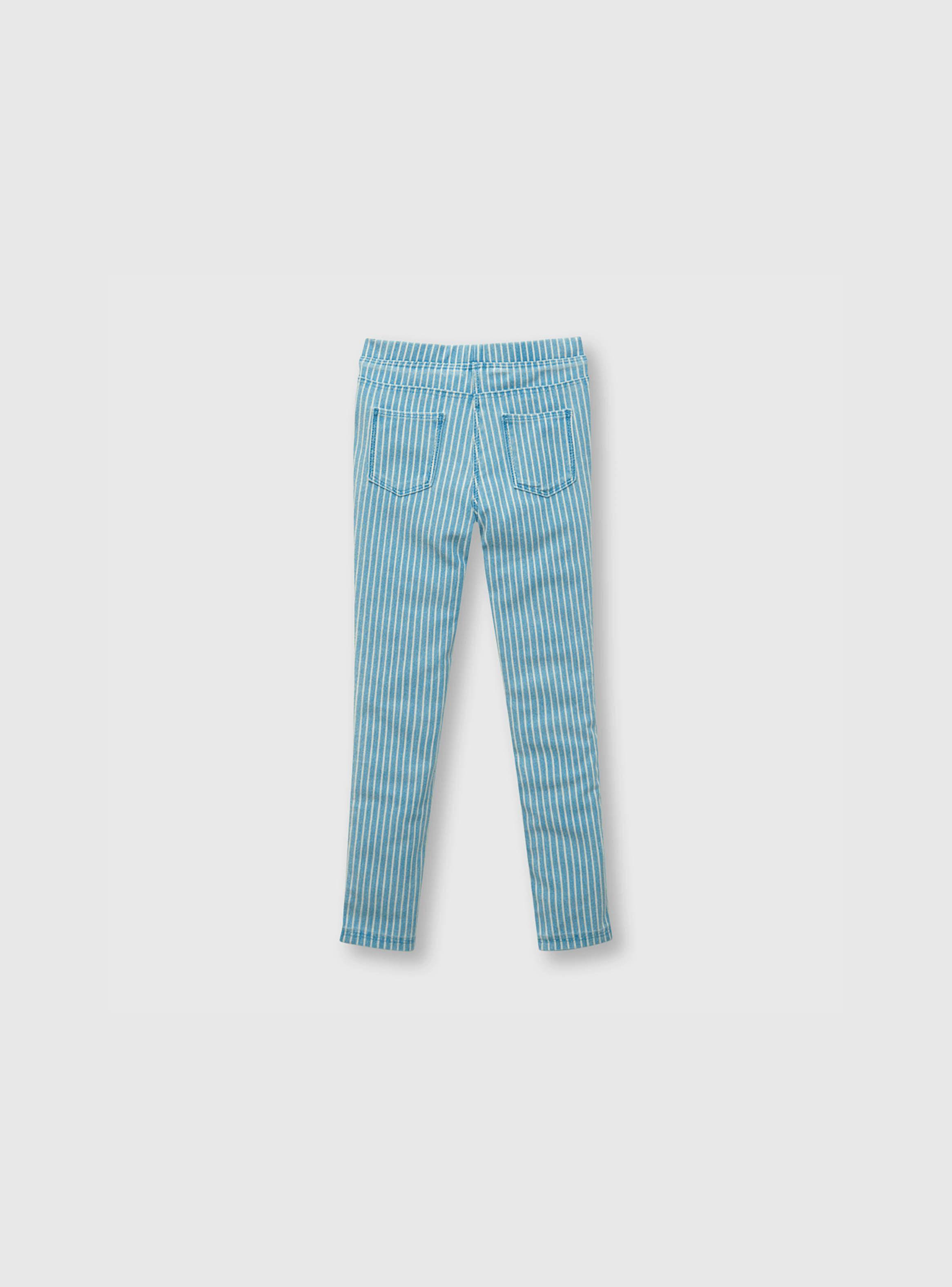 Jegging De Niña Listada Azul (2 A 12 Años) Colloky-1