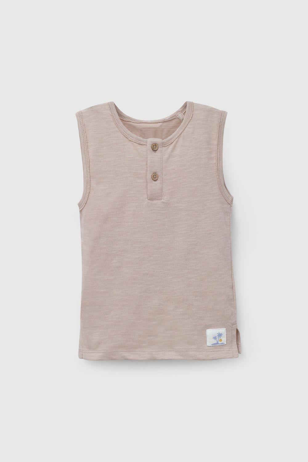 Polera Sin Mangas Beige De Niño POJE8765V26-0