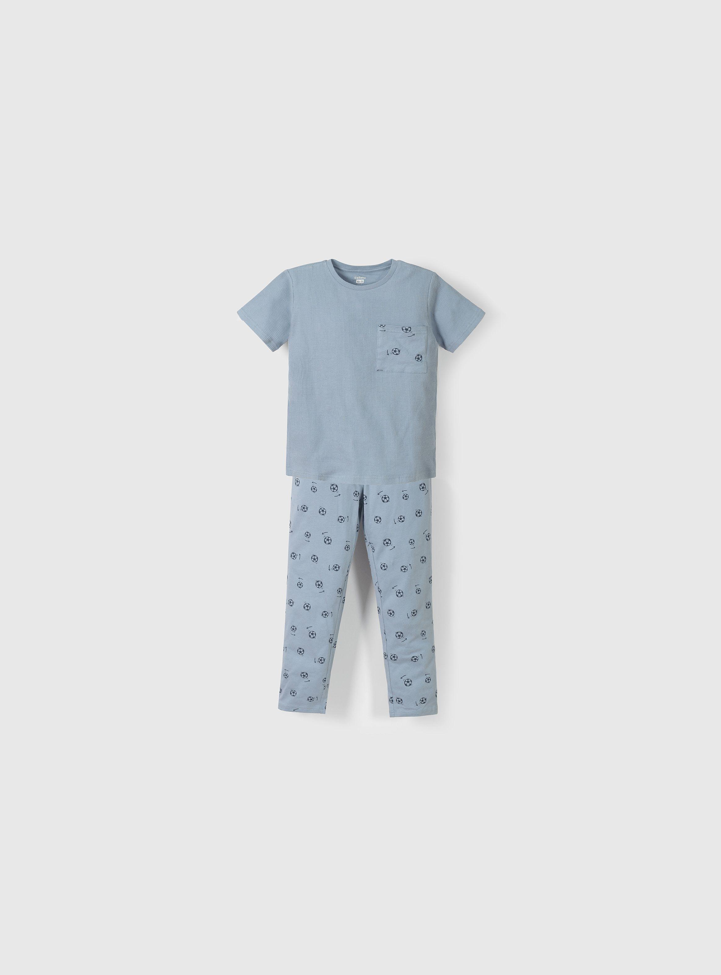 Pijama Niño Celeste 55421 Colloky-0