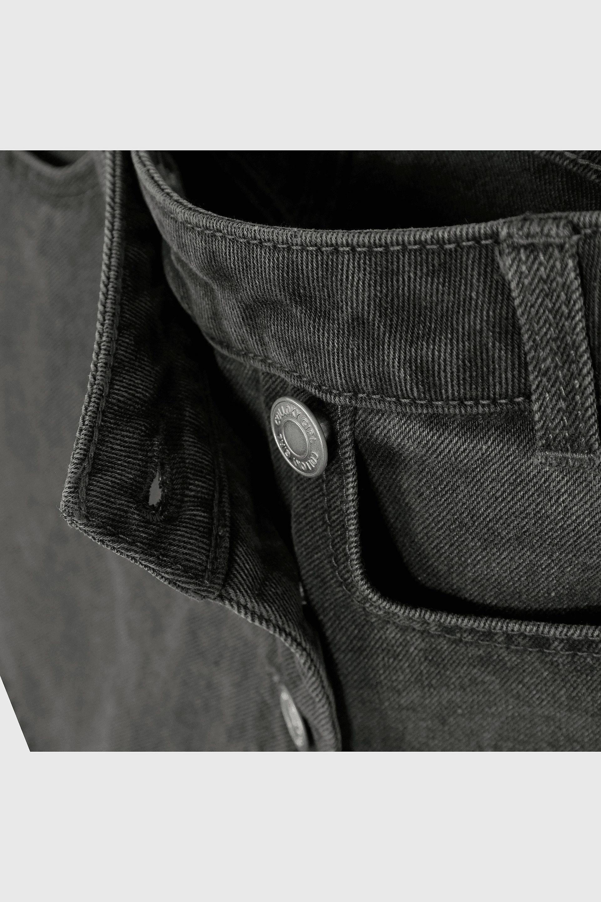 Falda corta de mezclilla negra para niña, estilo y comodidad-3