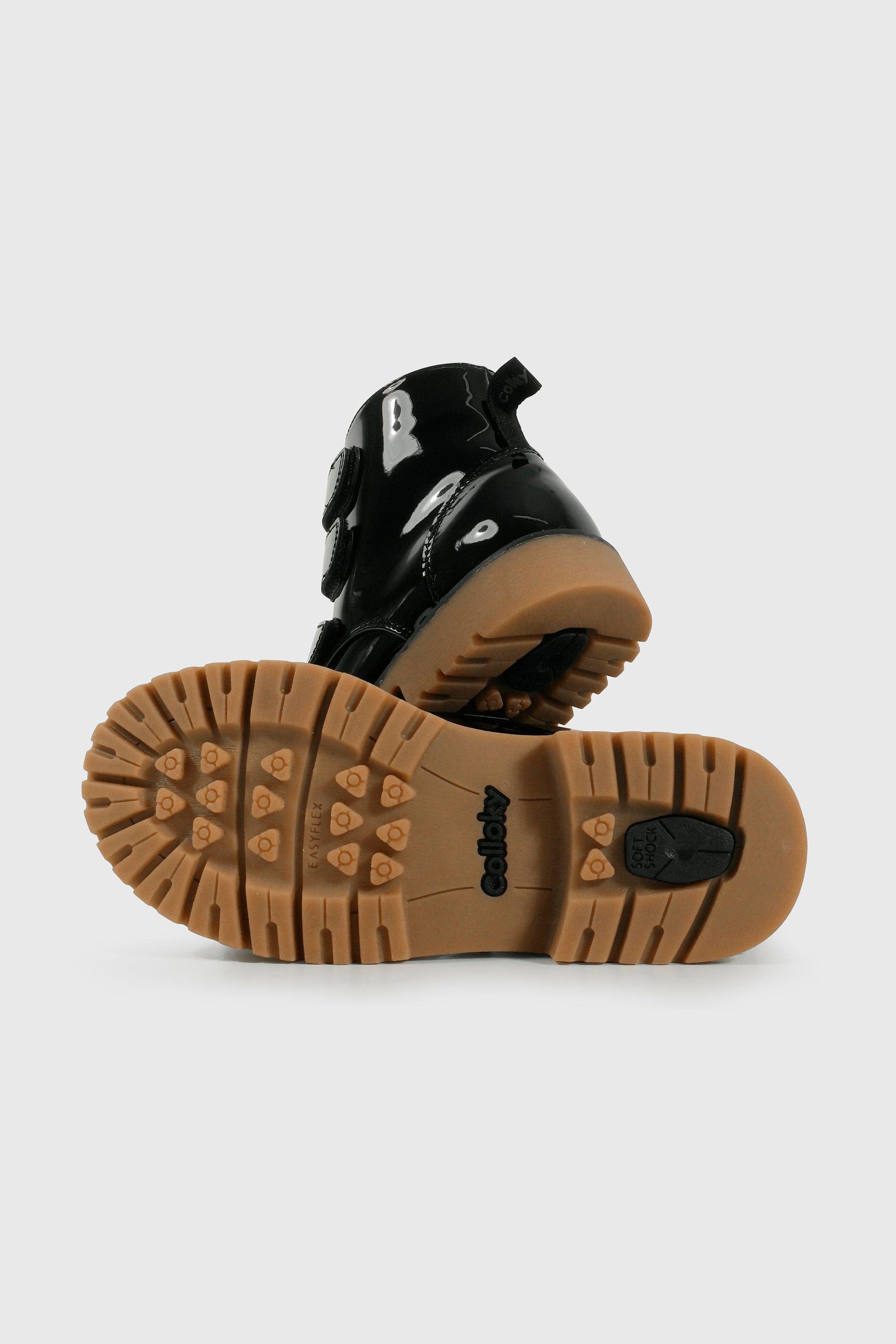 Bootie de Niña Negra Caña Media con Velcro-2