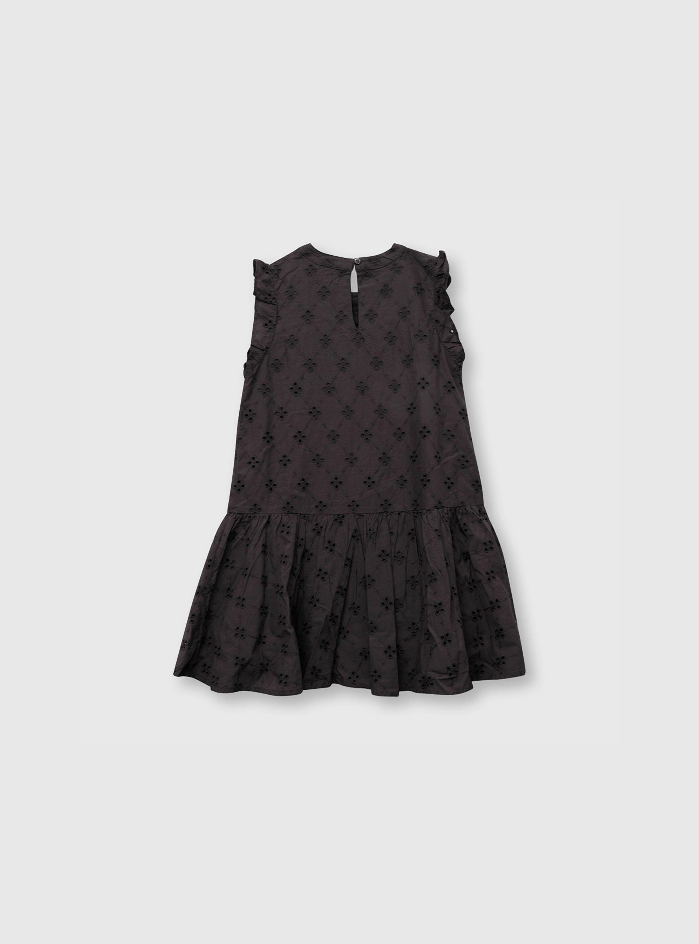 Vestido De Niña Brodery Gris (2 A 12 Años) Colloky-1