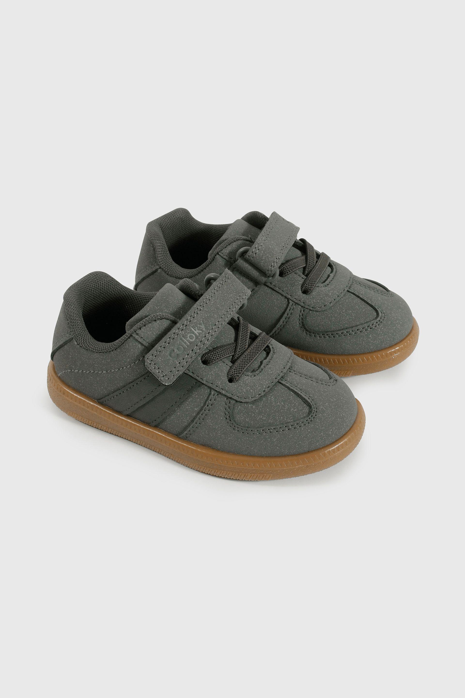 Zapatilla Caminante Lifestyle de Niño Gris Caña Baja Velcro y Cordón-0