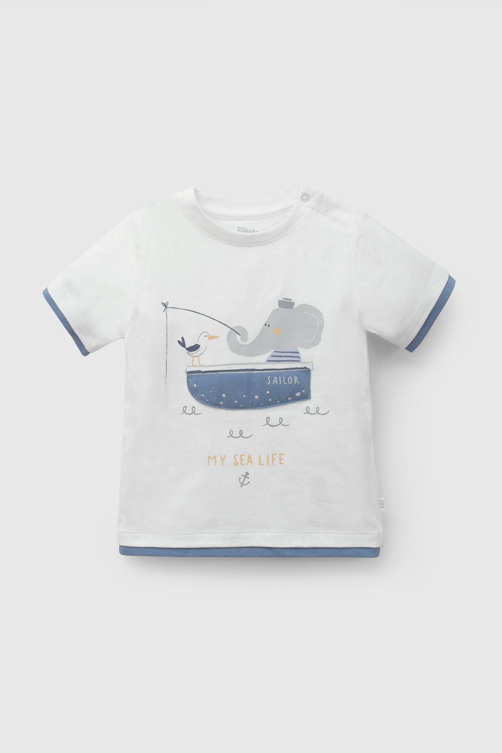 Polera Blanca My Sea Life De Niño P1JE0109V26-0