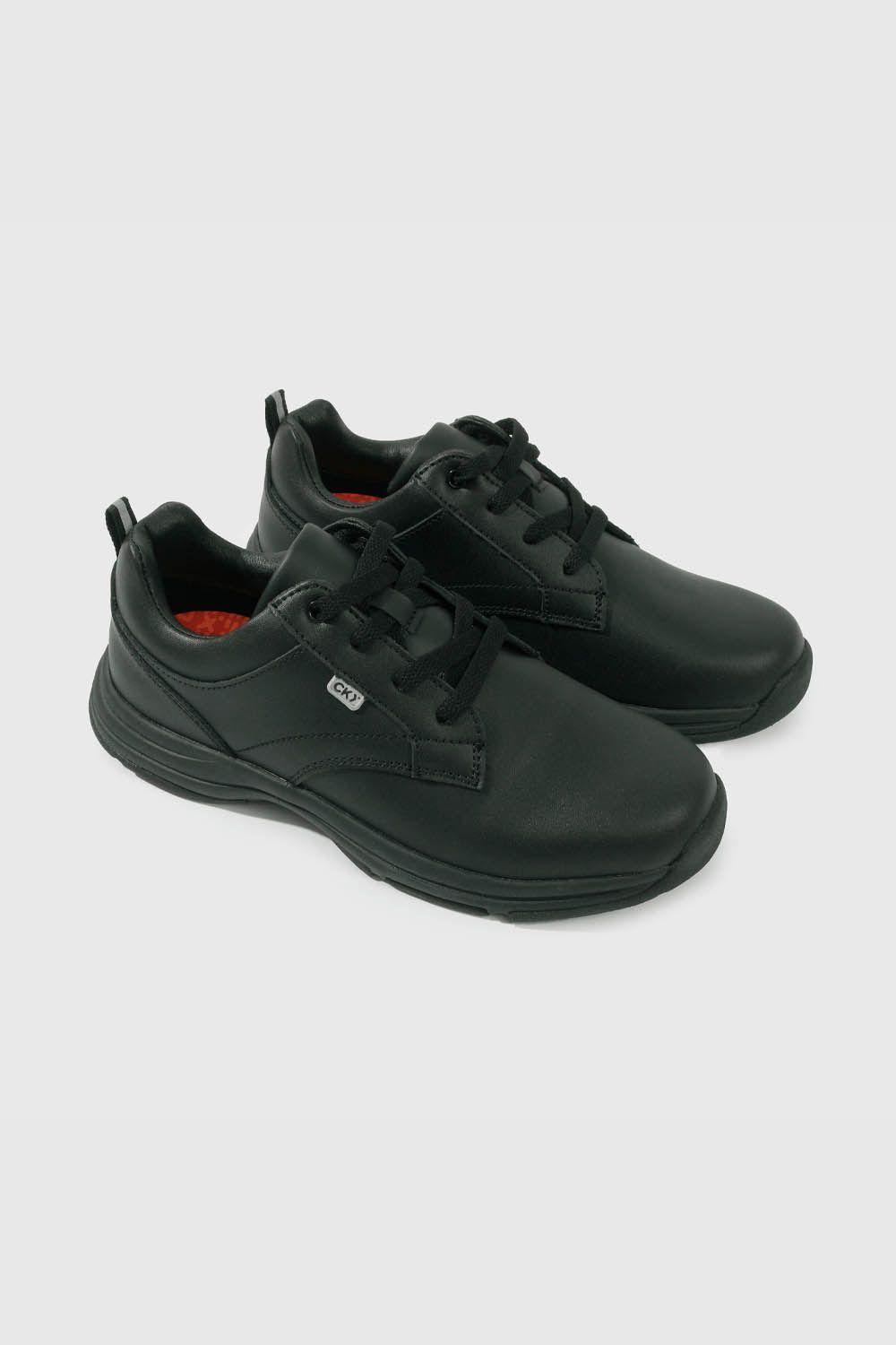 Zapato Escolar Negro de Cuero con Cordón Niño-0