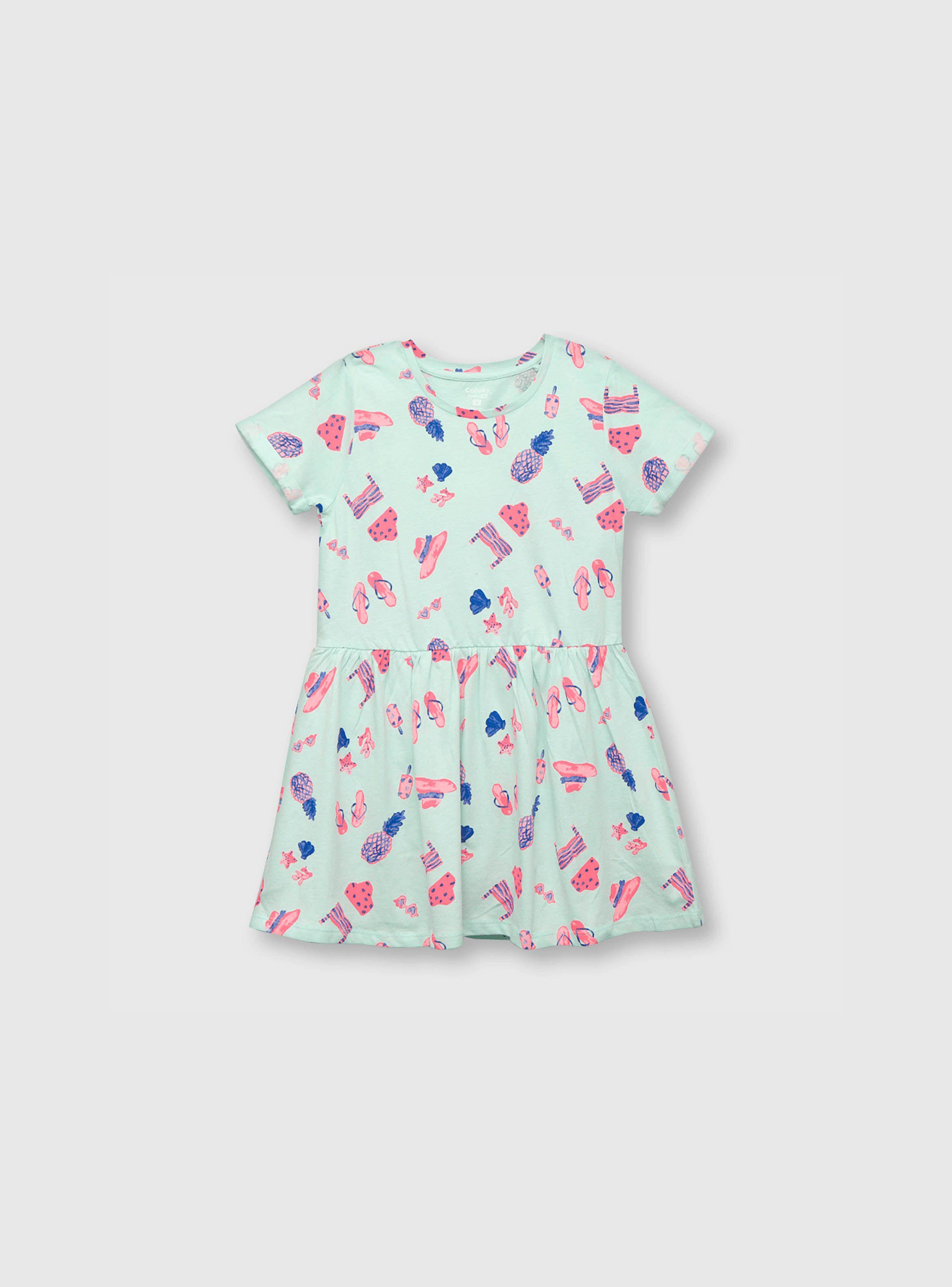 Vestido De Niña Estampado Calipso (2 A 12 Años) Colloky-0