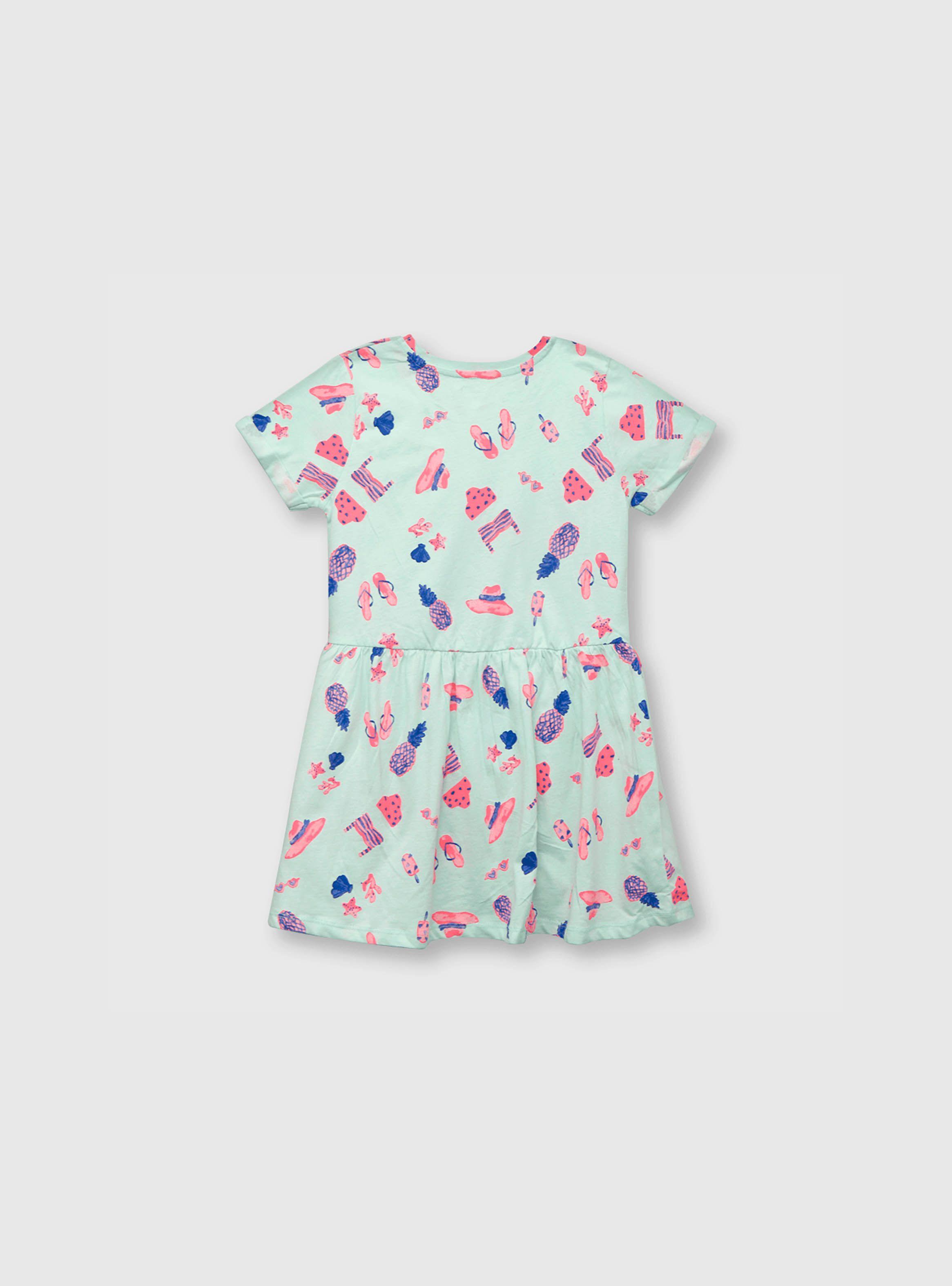 Vestido De Niña Estampado Calipso (2 A 12 Años) Colloky-1