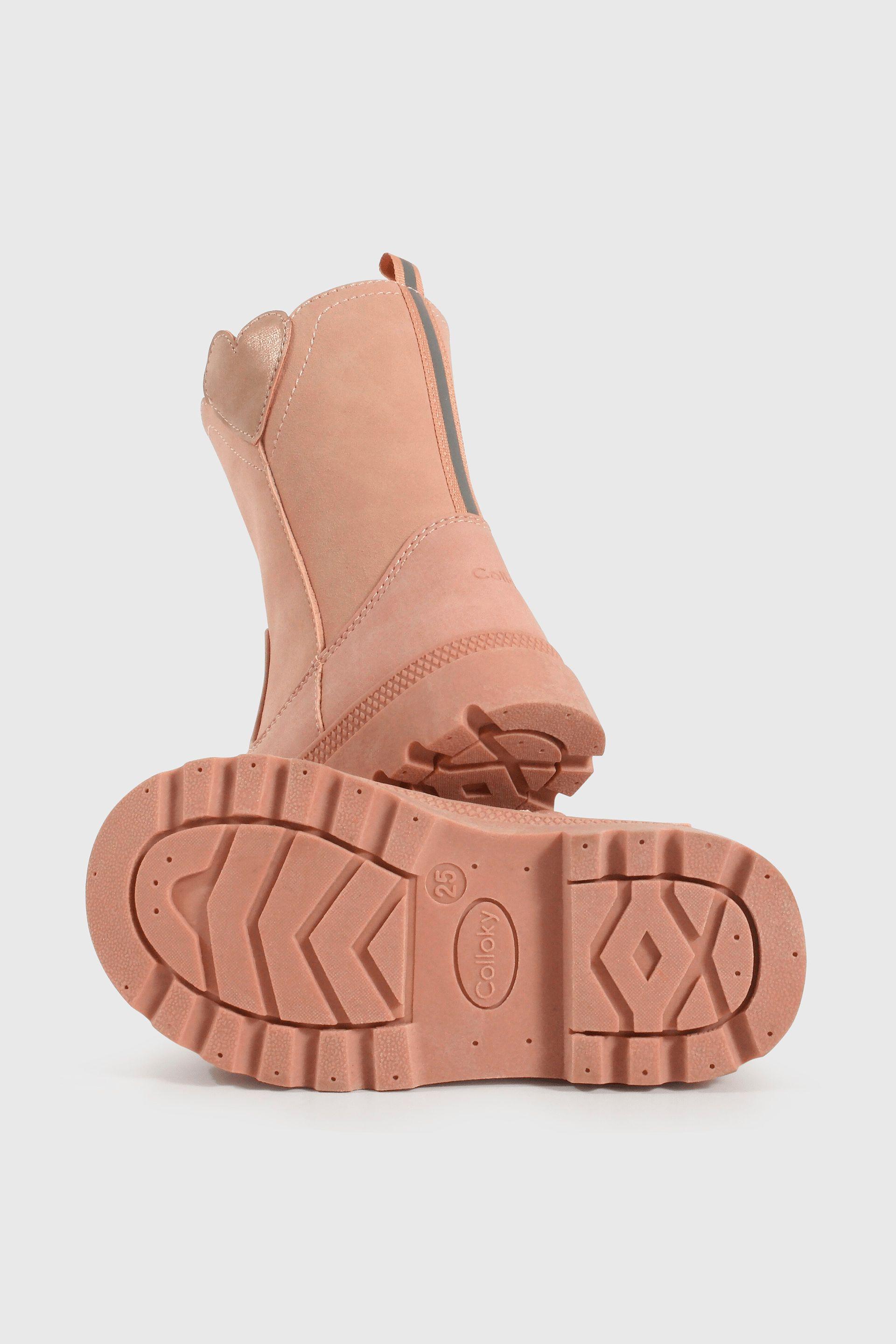 Bota Caminante de Niña Rosado Caña Alta con Cierre-2