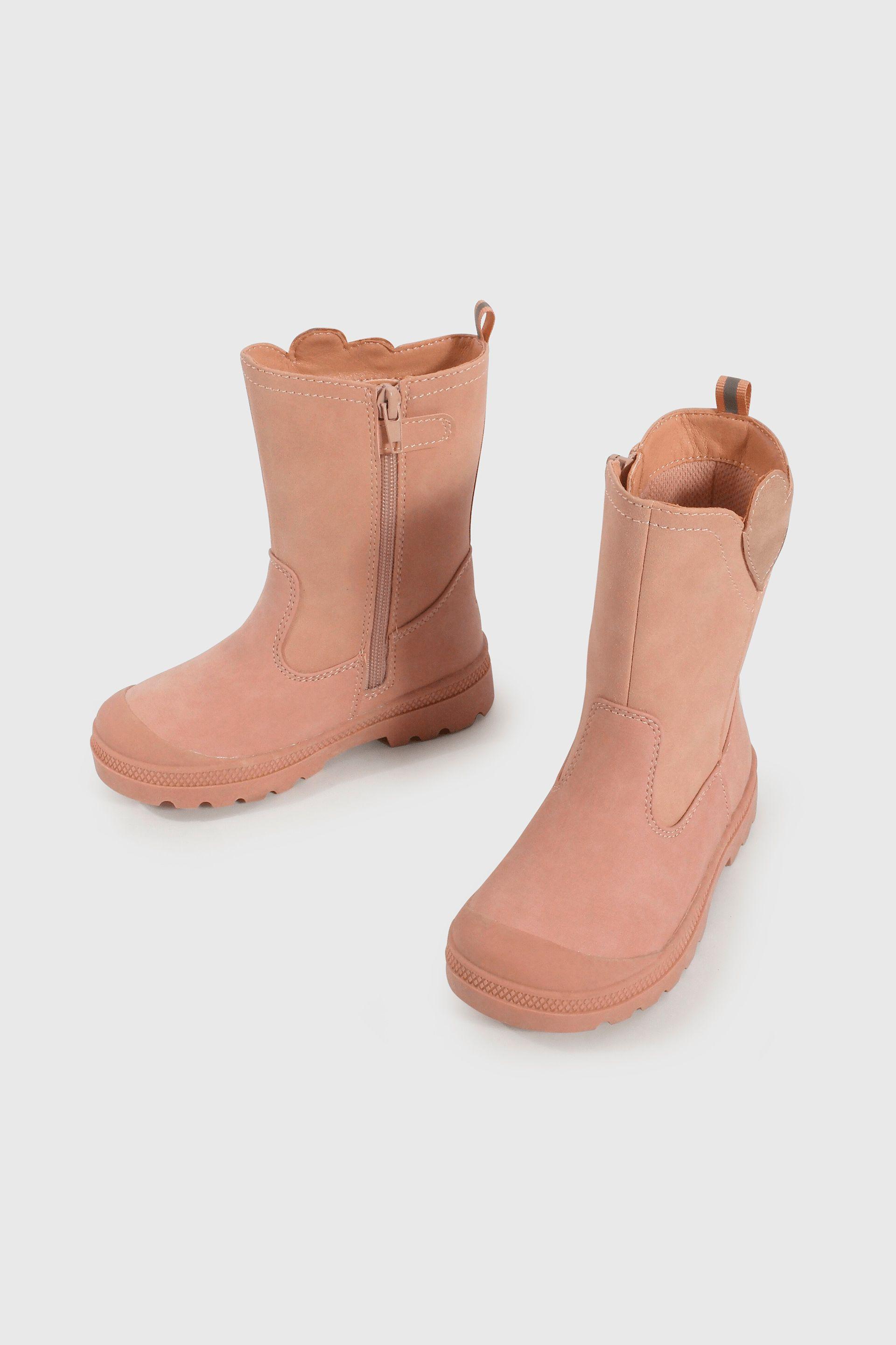 Bota Caminante de Niña Rosado Caña Alta con Cierre-3