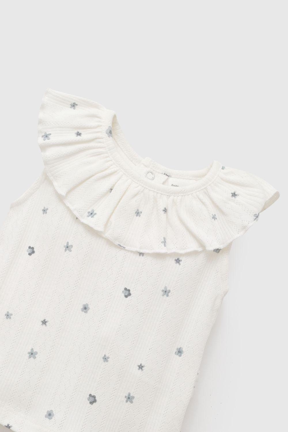 Conjunto flores rib niña crema RN a 6-9M-4
