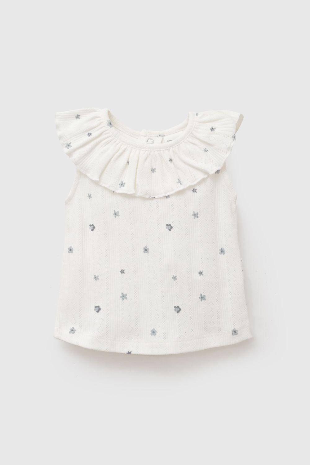 Conjunto flores rib niña crema RN a 6-9M-2