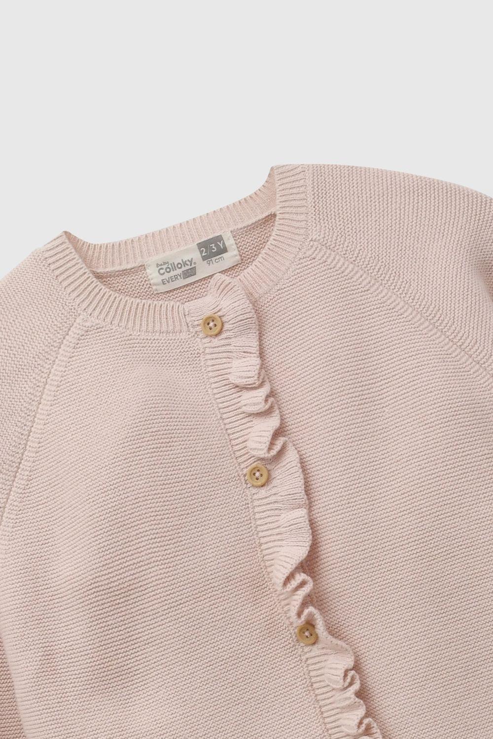 Chaleco Botones Rosa Viejo Niña 6-9M a 4-5A Colloky-3