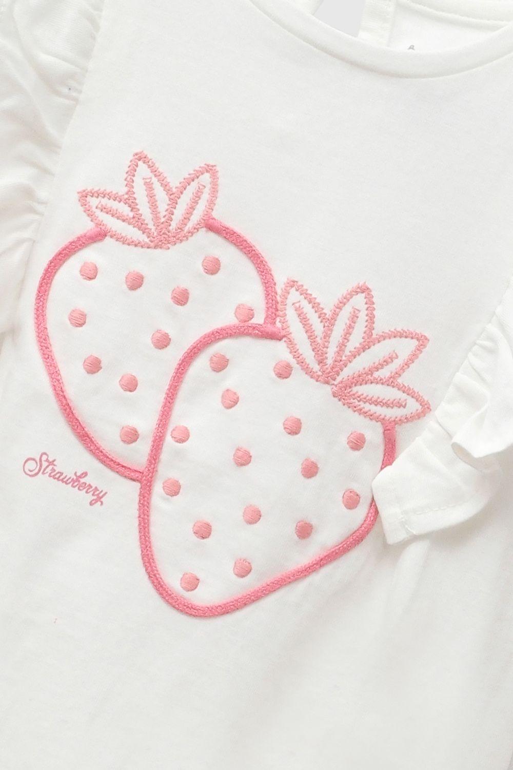 Polera Frutillas Blanco Niña 6-9M a 4-5A Colloky-2