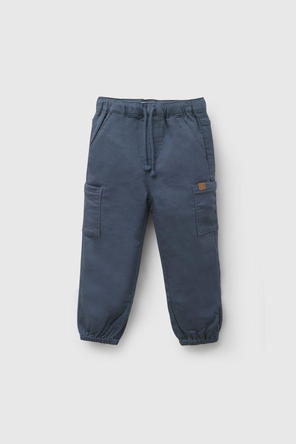 Pantalon Cargo Denim Niño 6-9M a 4-5A Colloky-0
