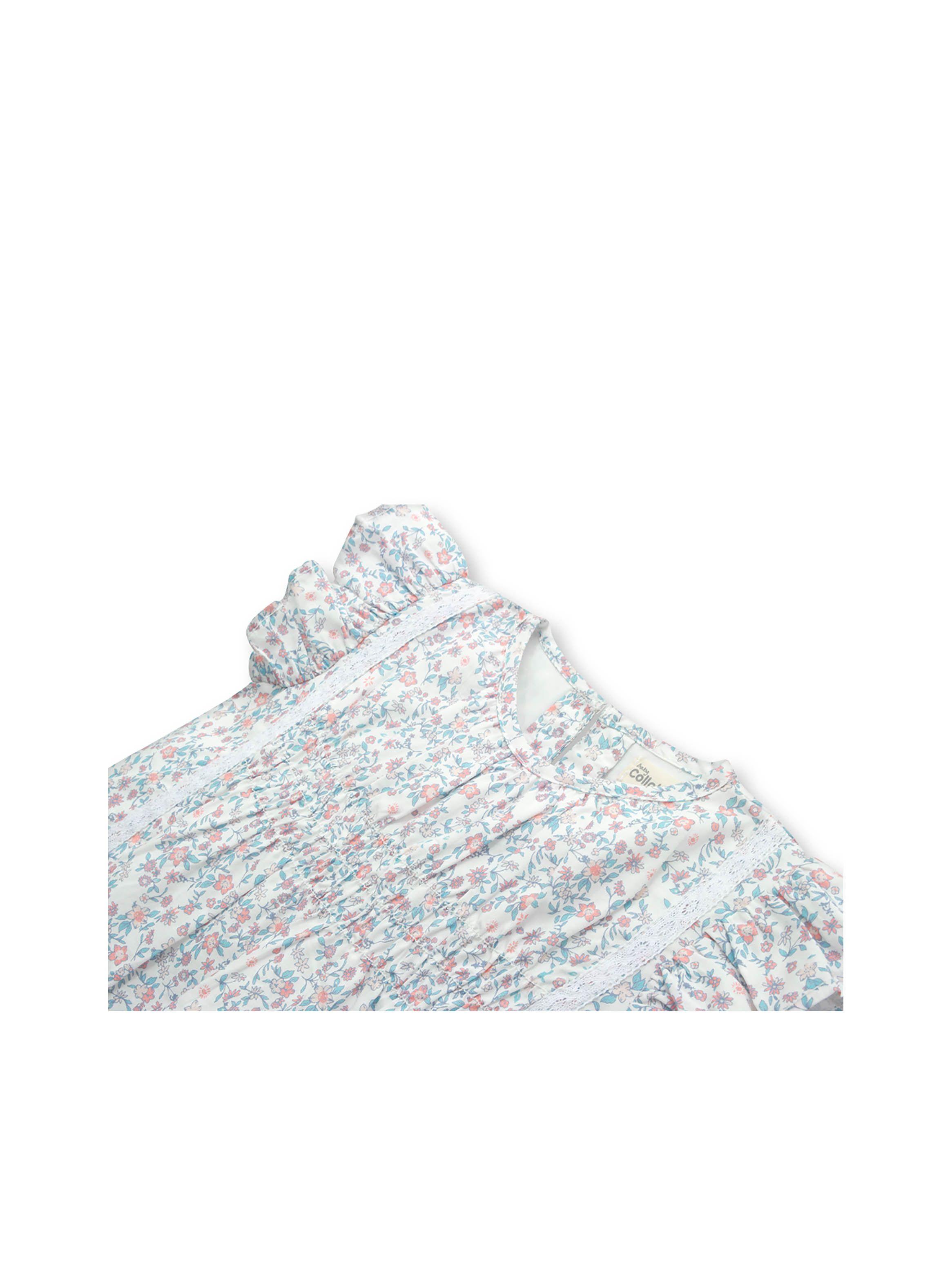 Vestido De Bebé Niña Flores Blanco (3 A 36 Meses) Colloky-2