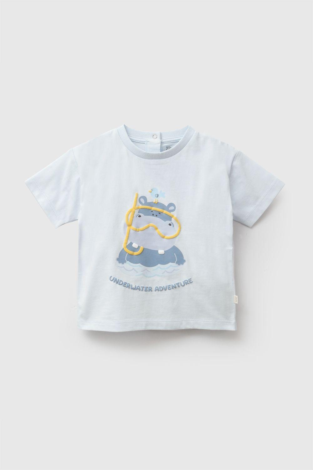 Polera Hipopotamo Celeste Niño 6-9M a 4-5A Colloky-0