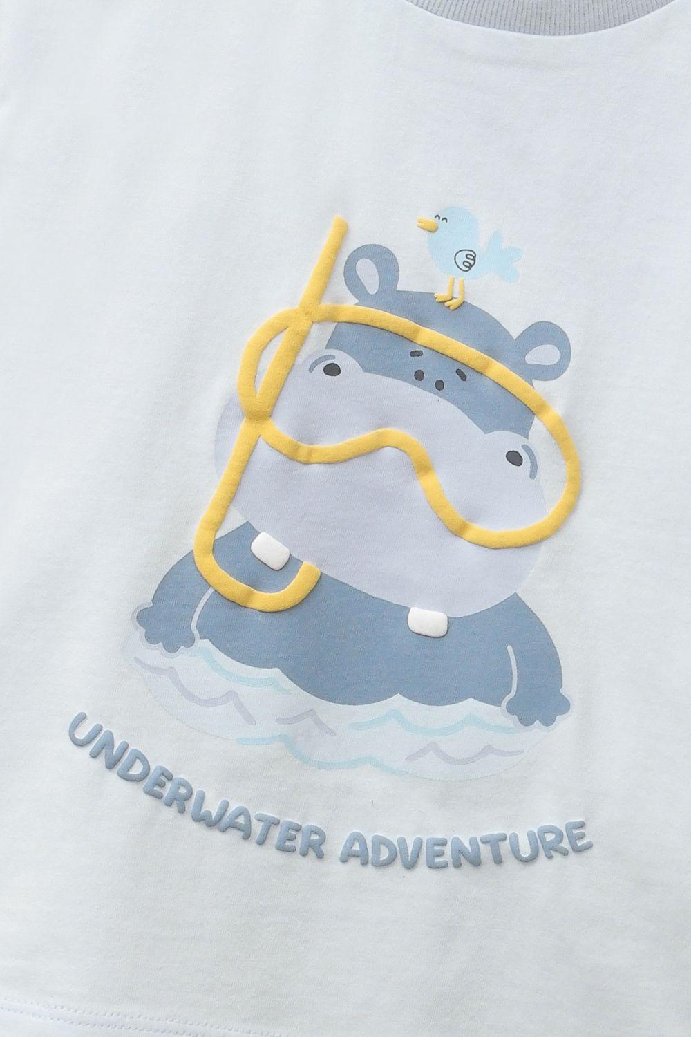 Polera Hipopotamo Celeste Niño 6-9M a 4-5A Colloky-3