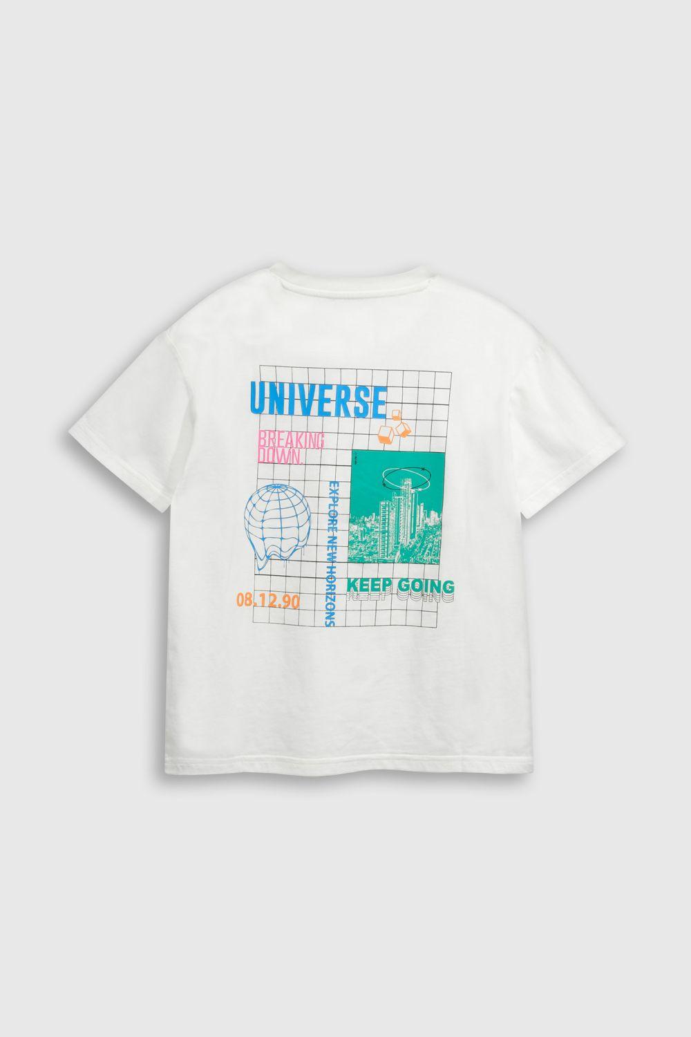 Polera Estampada de Algodón Hombro Caído-1